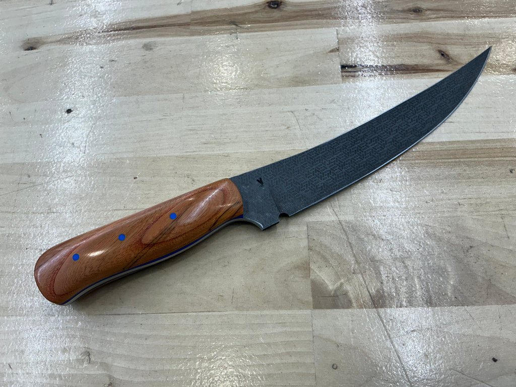 Thick Boning Knife - CPM 154 - Red Spalted Pecan Handle