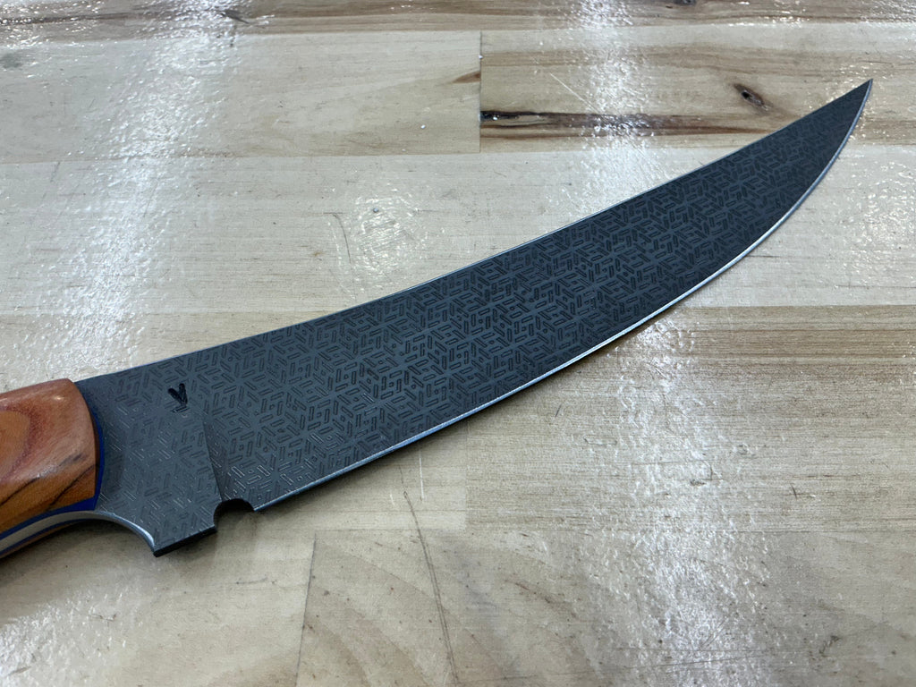 Thick Boning Knife - CPM 154 - Red Spalted Pecan Handle