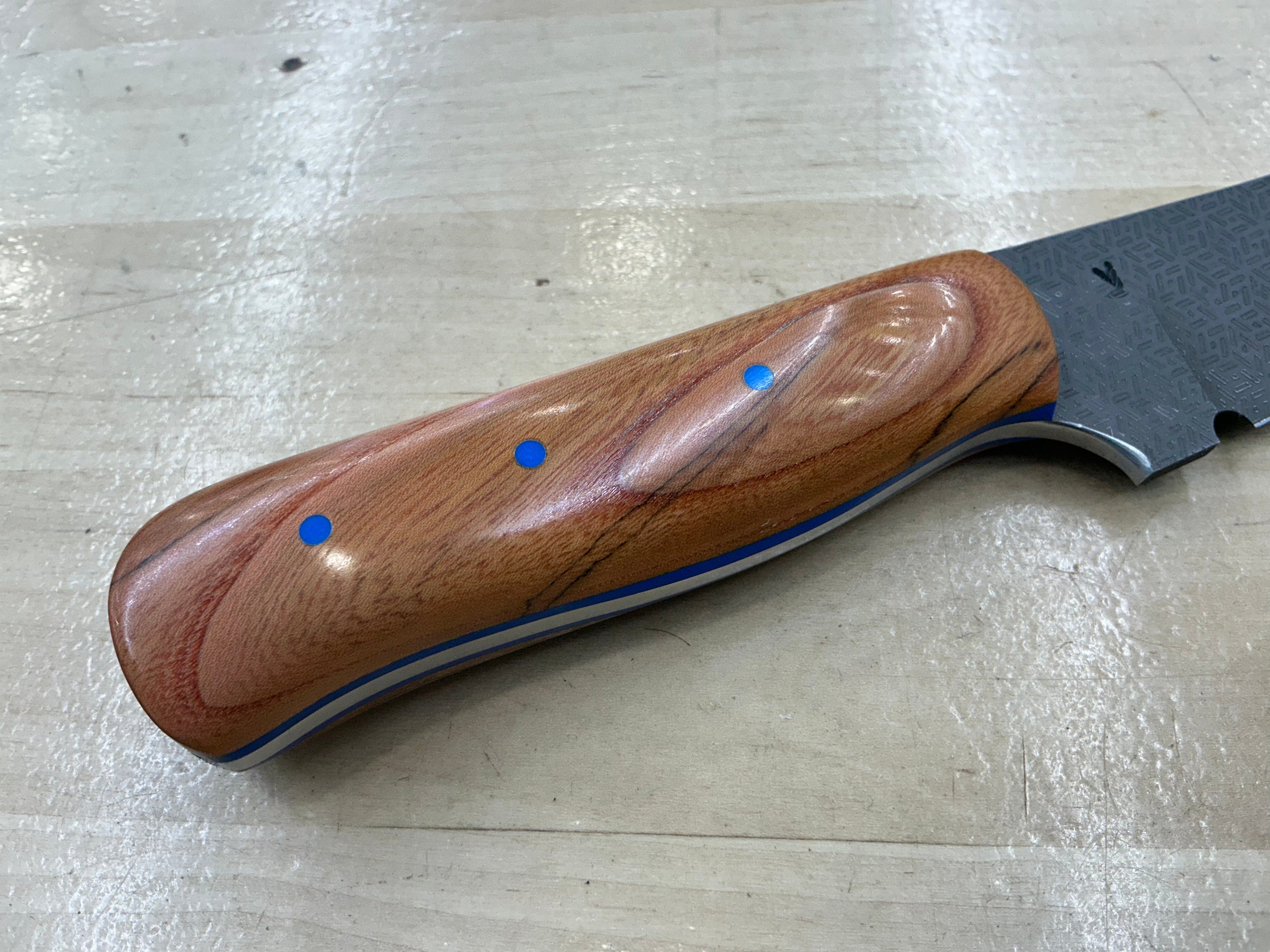 Thick Boning Knife - CPM 154 - Red Spalted Pecan Handle