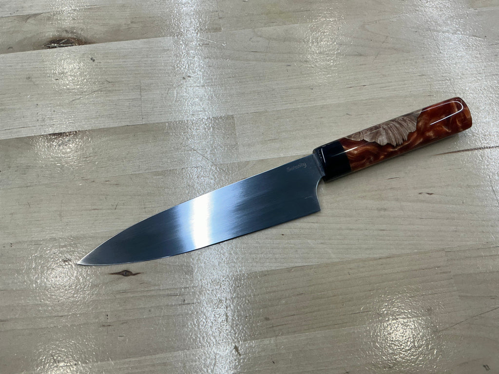 Linear Shiny Wa Handle Gyuto - CPM154 - Hybrid Handle