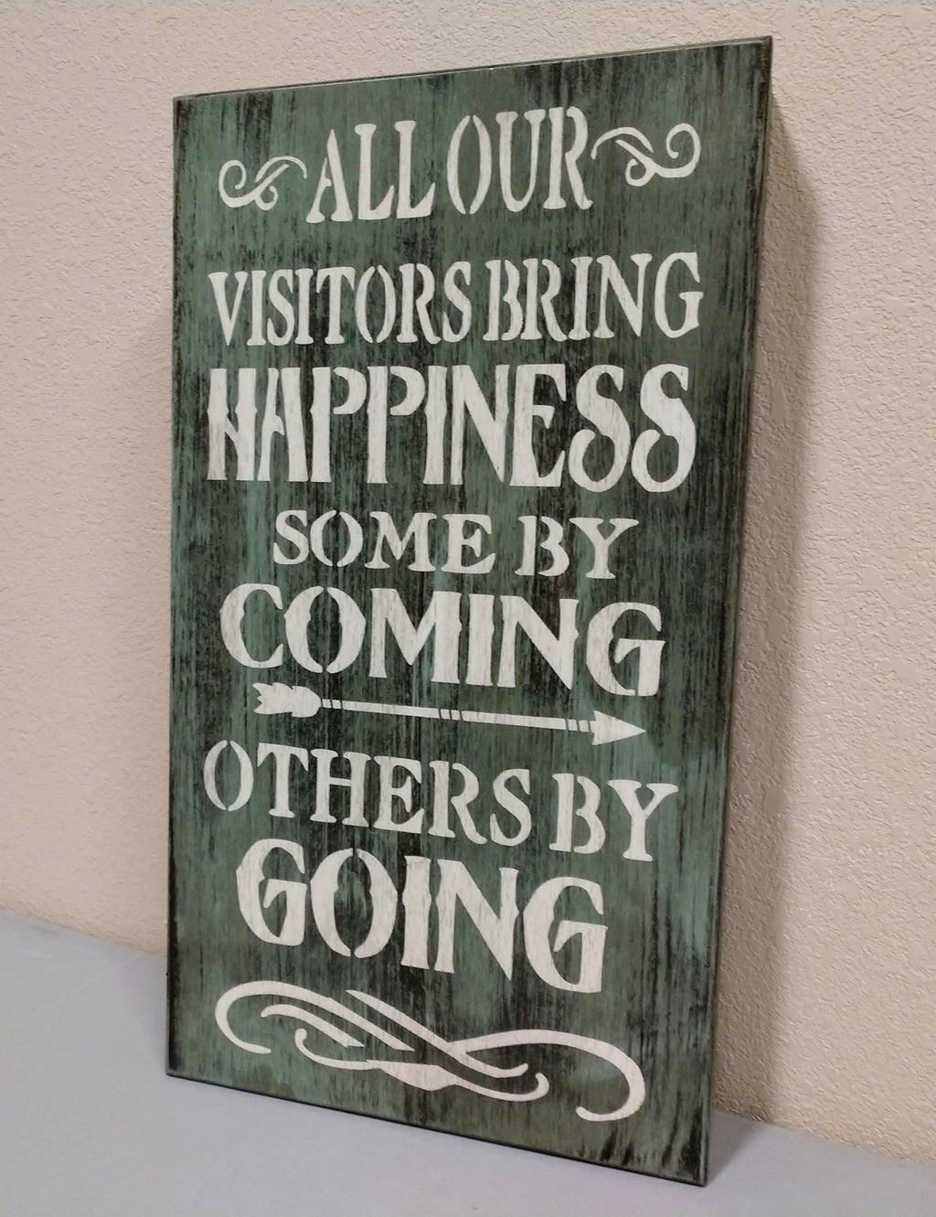 "VISITORS BRING HAPPINESS" MINI GUN CONCEALMENT WALL ART BOX
