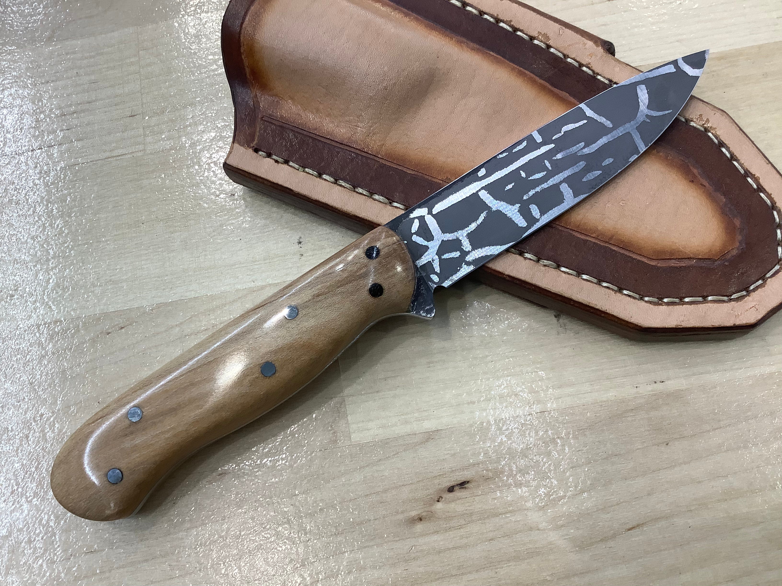 American Heritage Utility CPM154 with Handmade Leather Sheath
