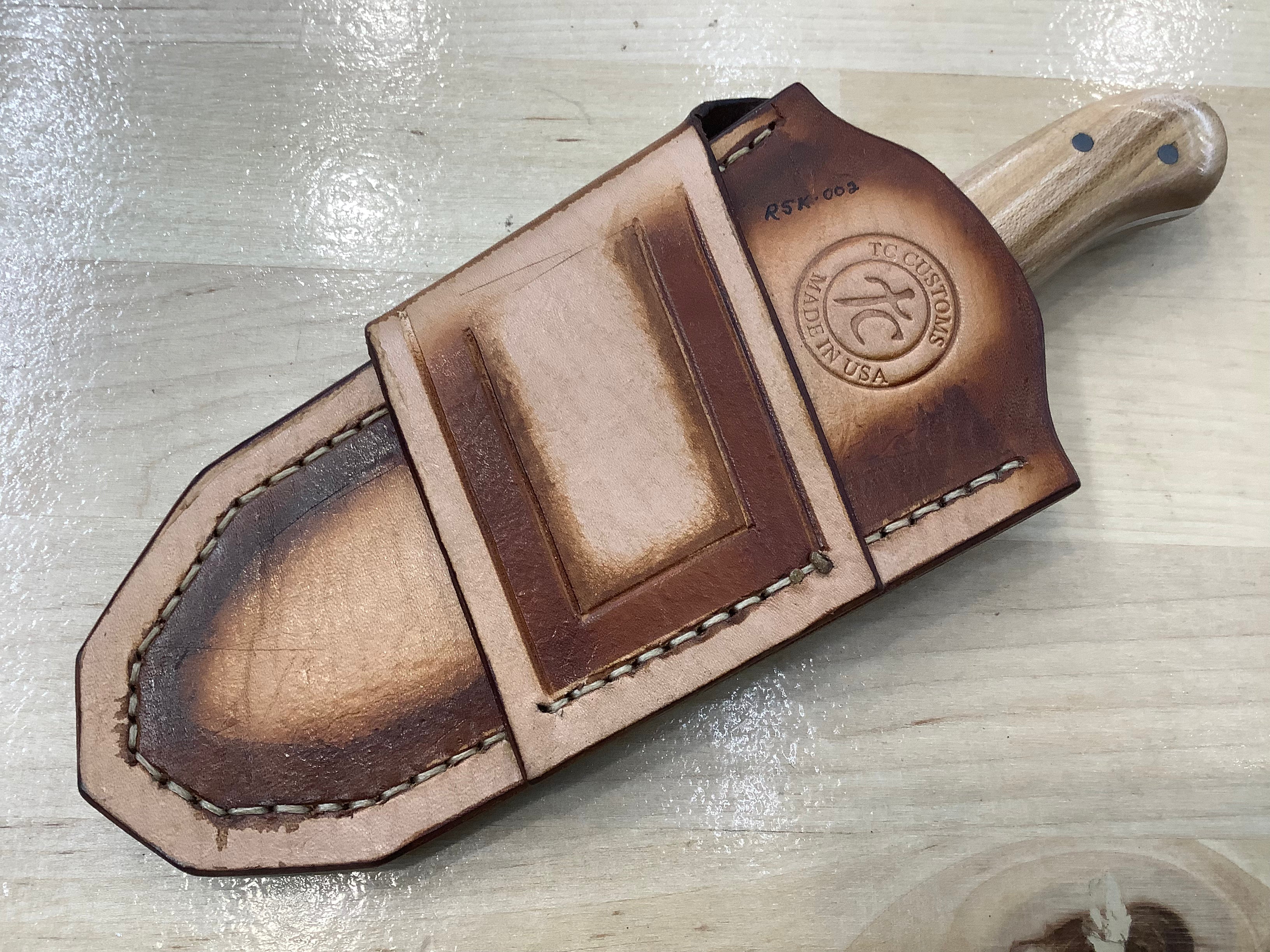 American Heritage Utility CPM154 with Handmade Leather Sheath