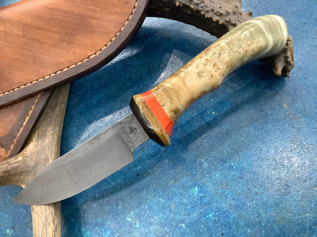 Trailing Point Hunter CPM MagnaCut Highly Chantoyant Mango Handle