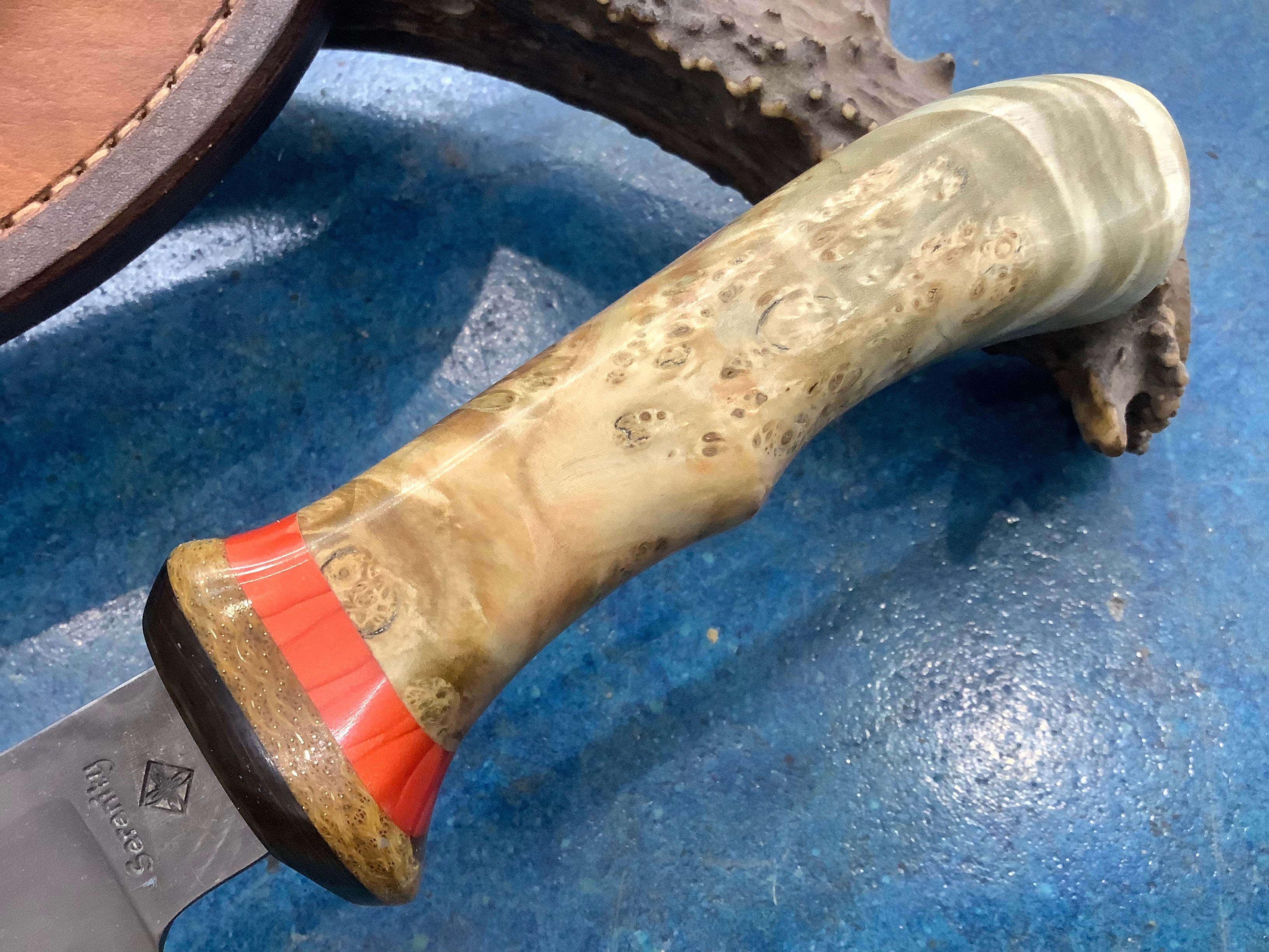 Trailing Point Hunter CPM MagnaCut Highly Chantoyant Mango Handle
