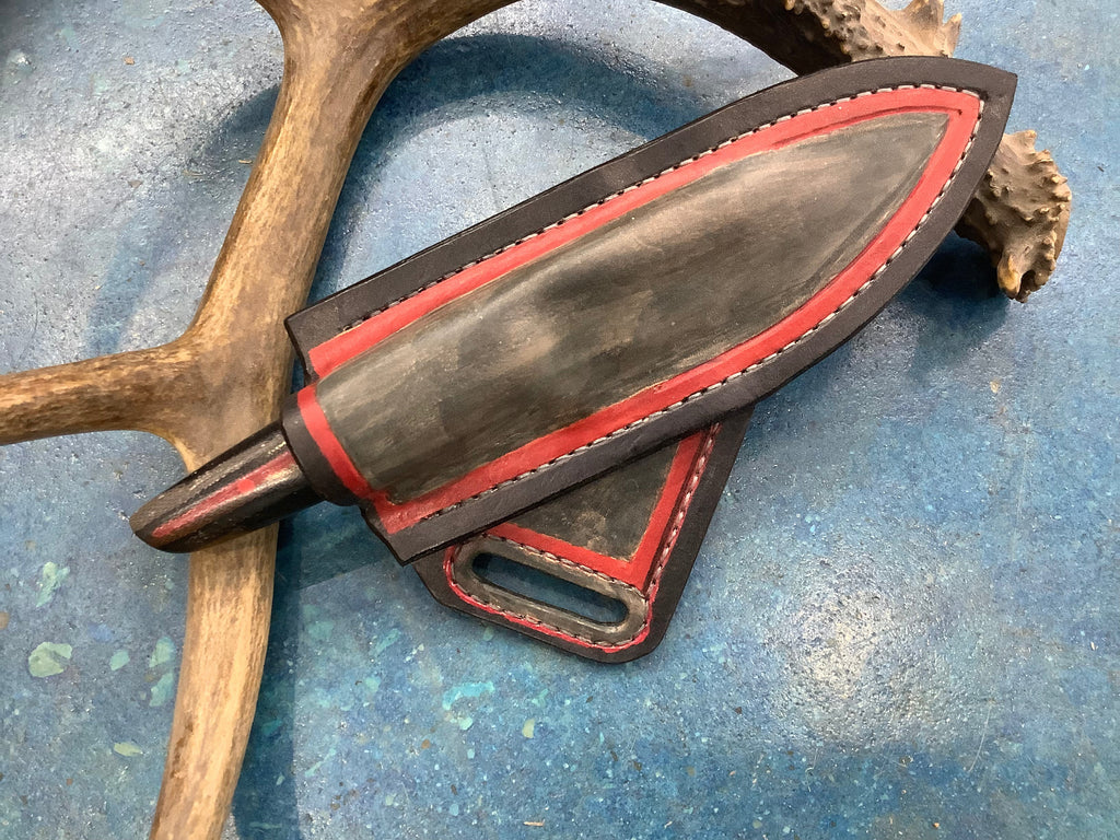 Drop Point EDC CPM MagnaCut Black & Red Micarta