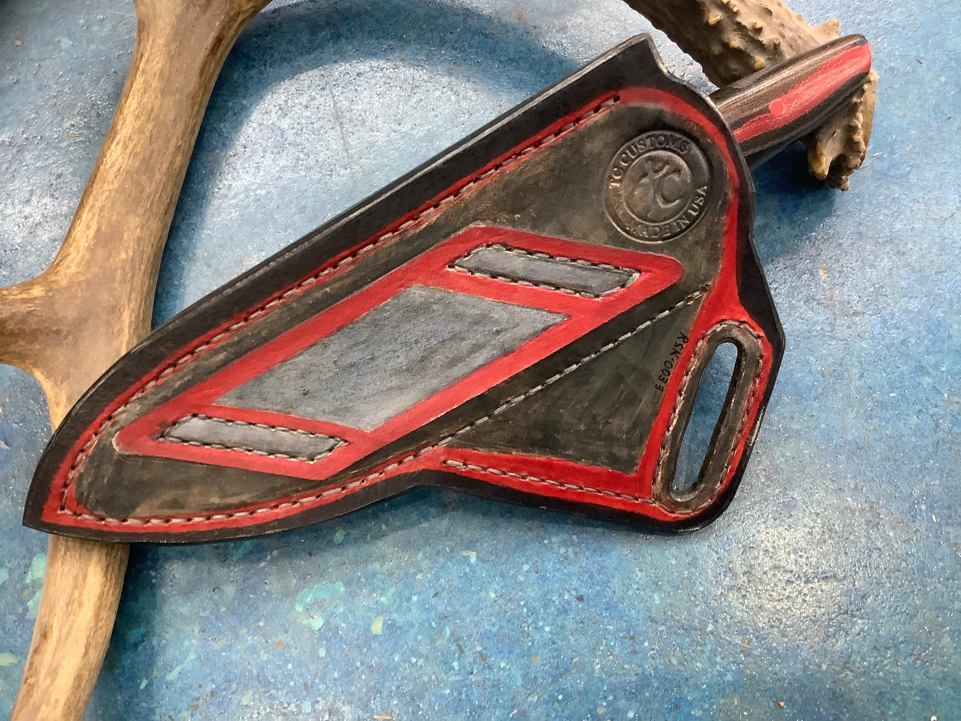 Drop Point EDC CPM MagnaCut Black & Red Micarta