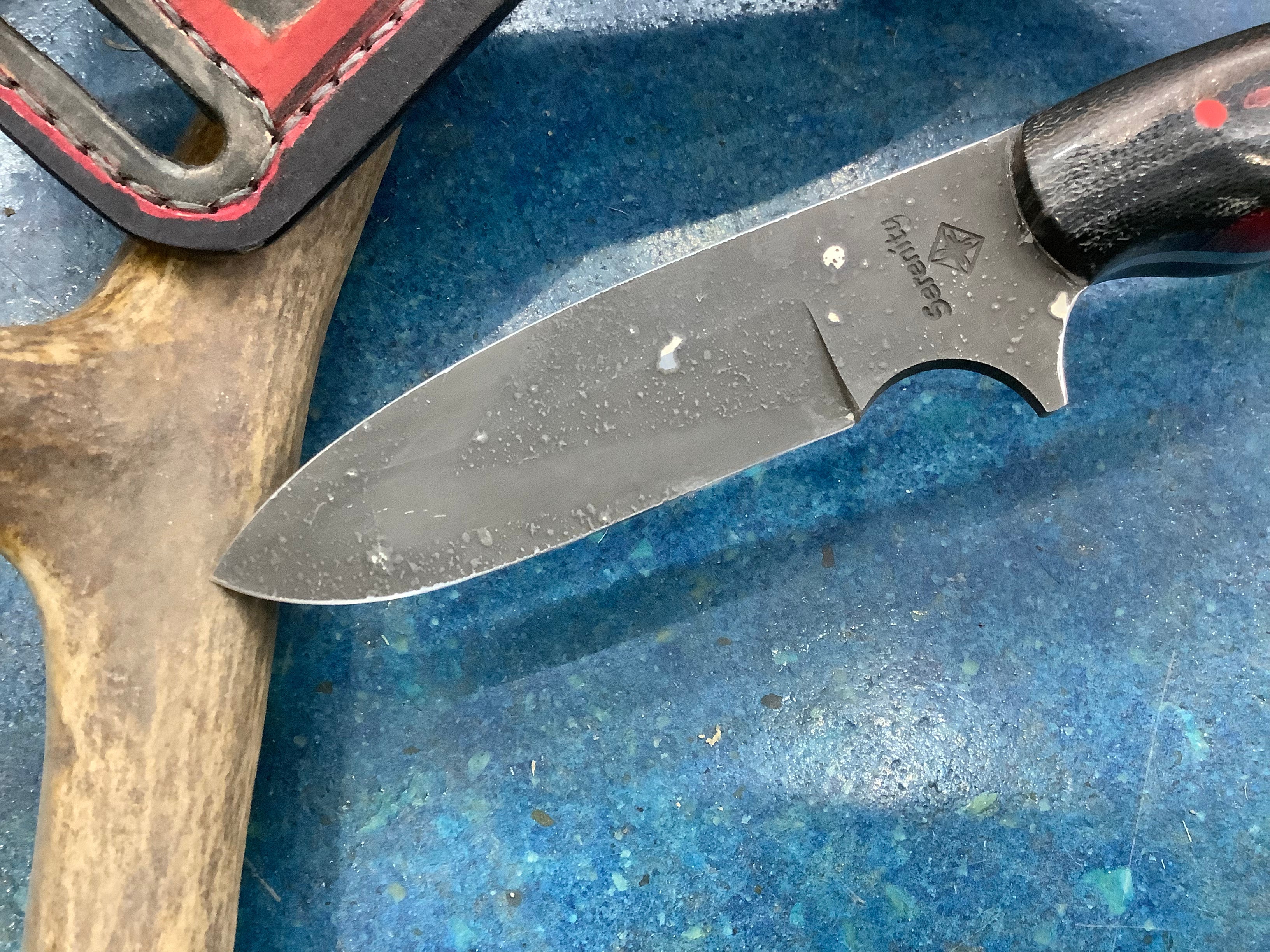 Drop Point EDC CPM MagnaCut Black & Red Micarta
