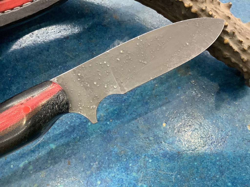 Drop Point EDC CPM MagnaCut Black & Red Micarta