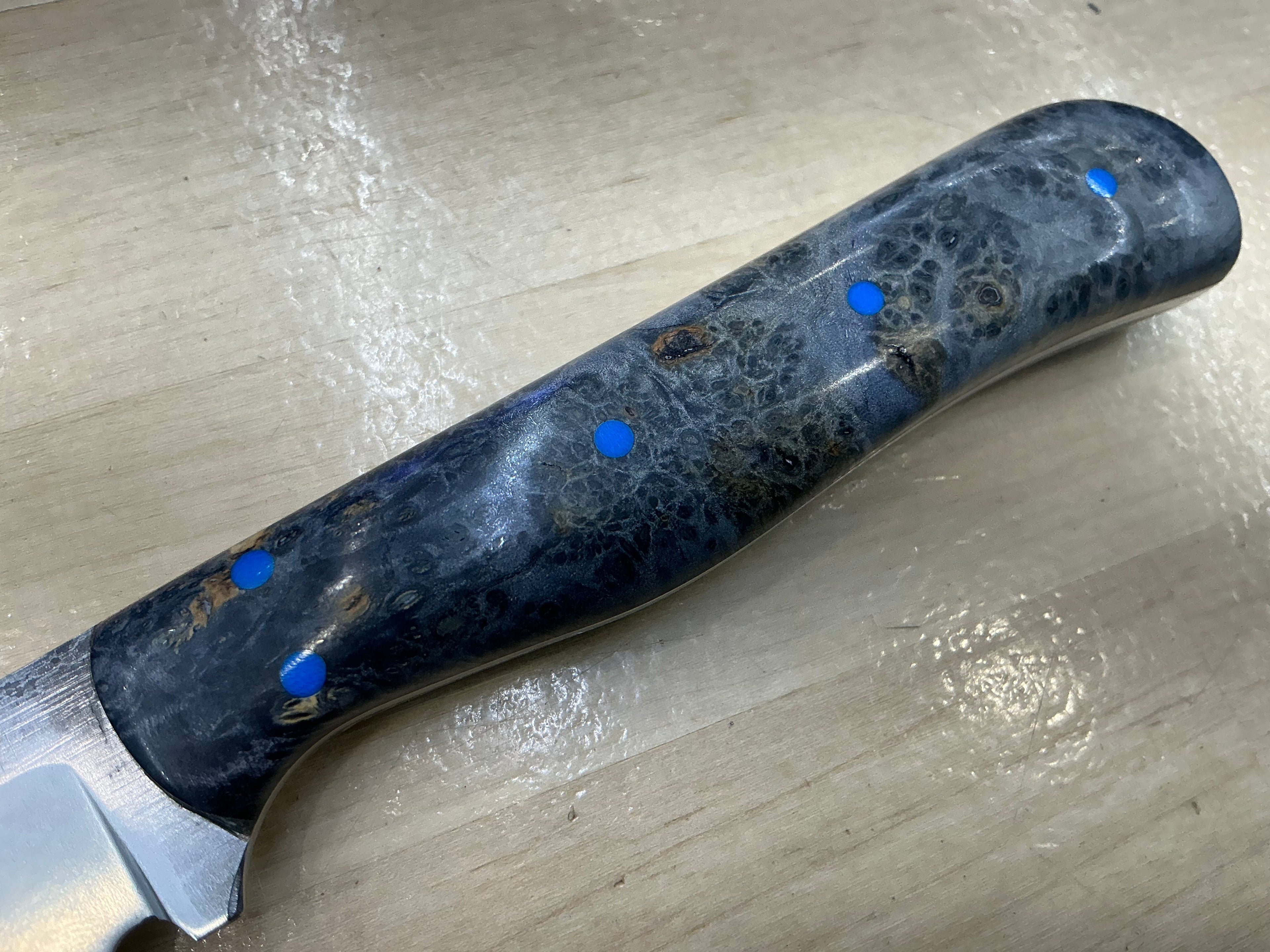 OG Lady’s Paring Knife - CPM154 - Blue Redwood Burl Wood Handle