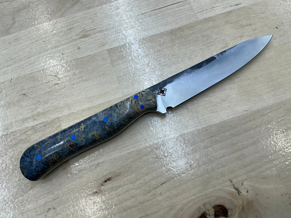 OG Lady’s Paring Knife - CPM154 - Blue Redwood Burl Wood Handle