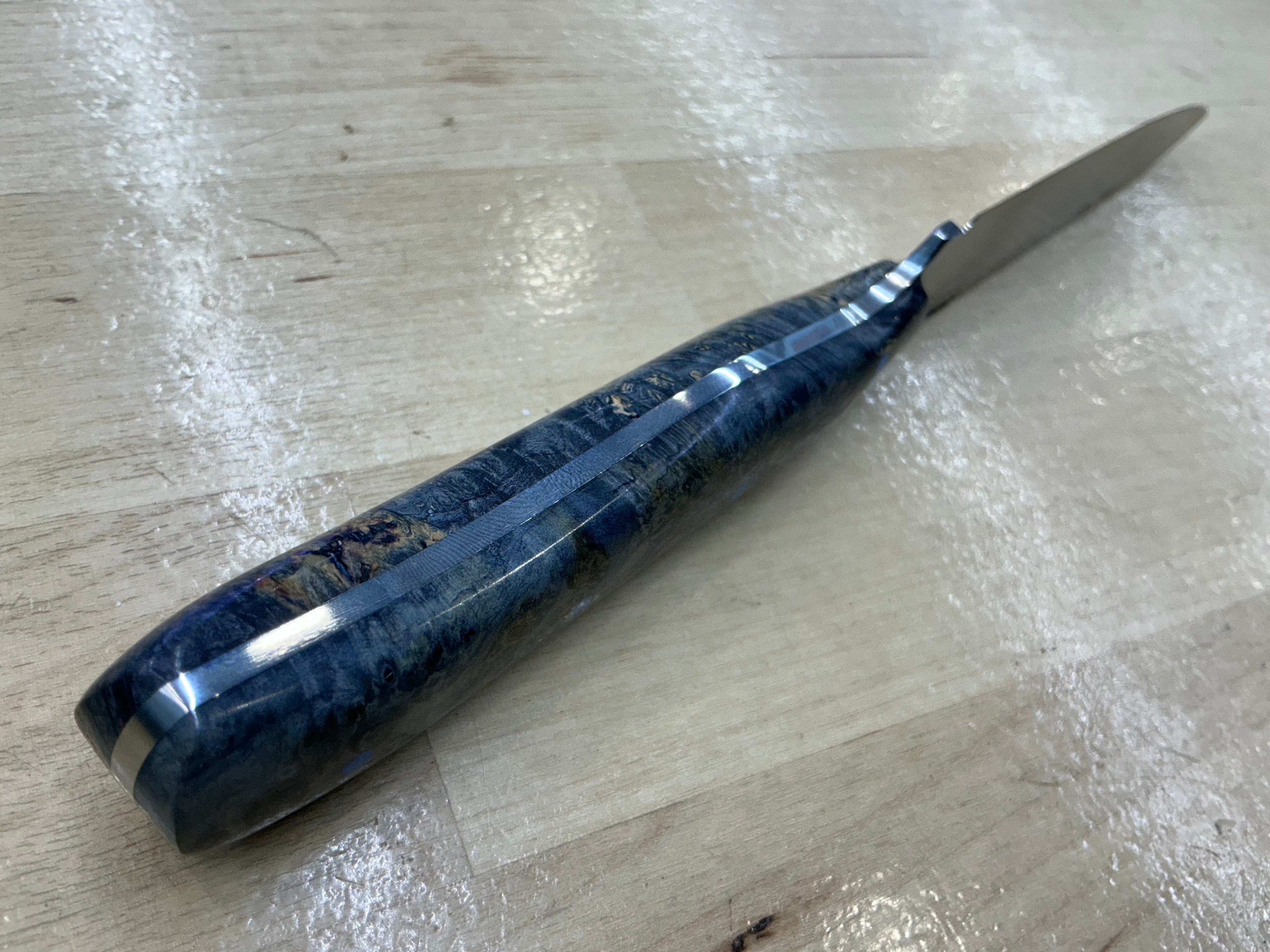 OG Lady’s Paring Knife - CPM154 - Blue Redwood Burl Wood Handle