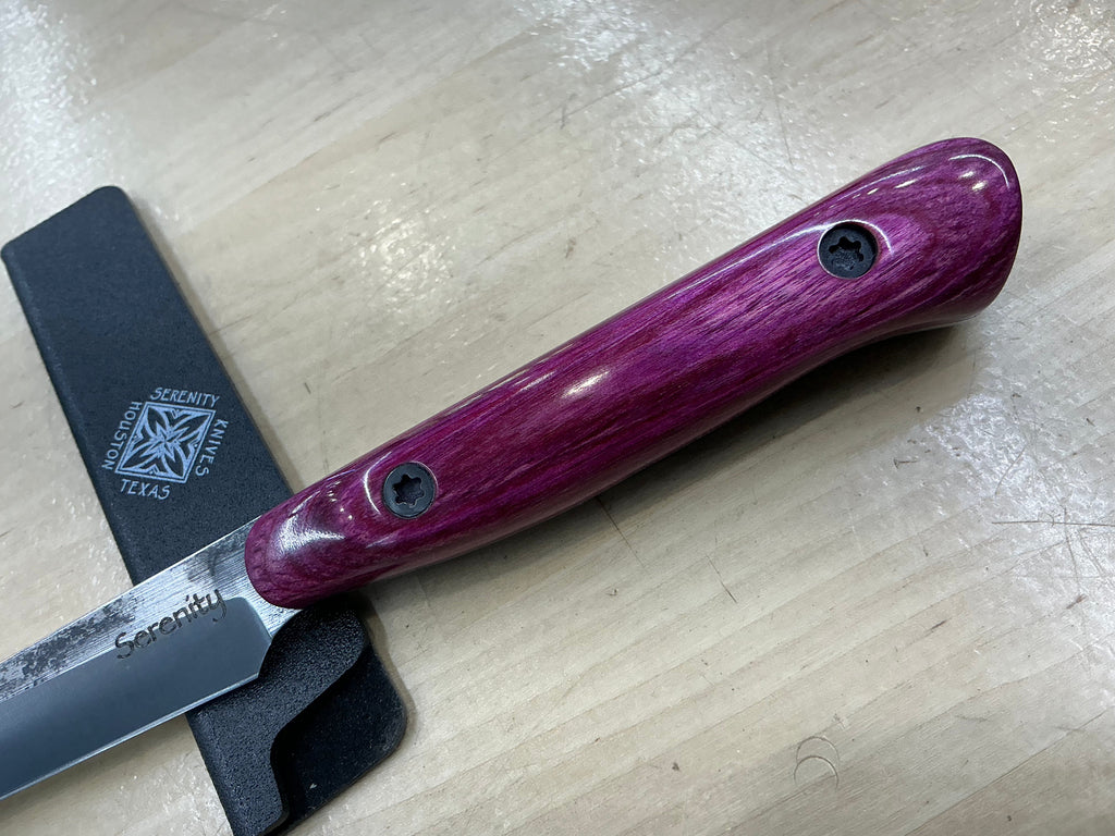 Fuschsia Short Paring Knife - CPM154 - Liberty Wood Handle