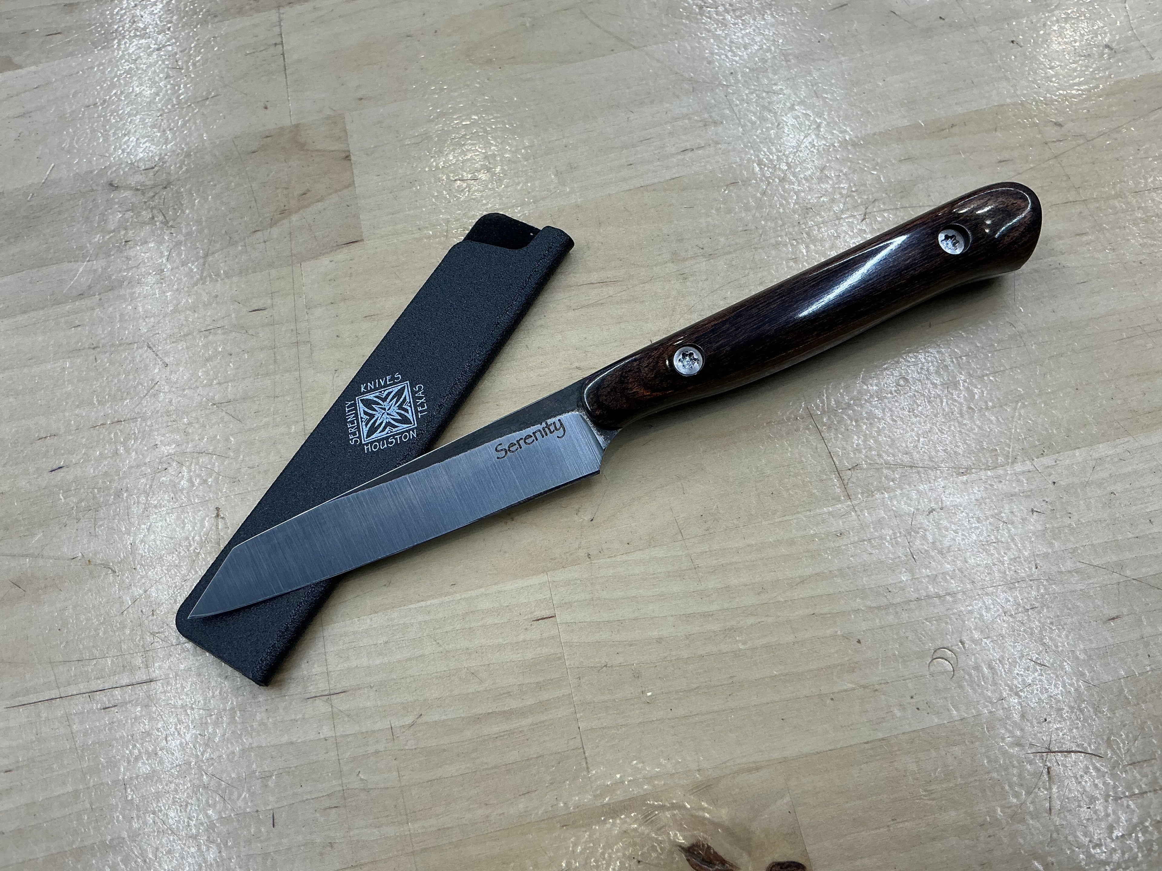Short Walnut Paring Knife - CPM154 - Liberty Wood Handle