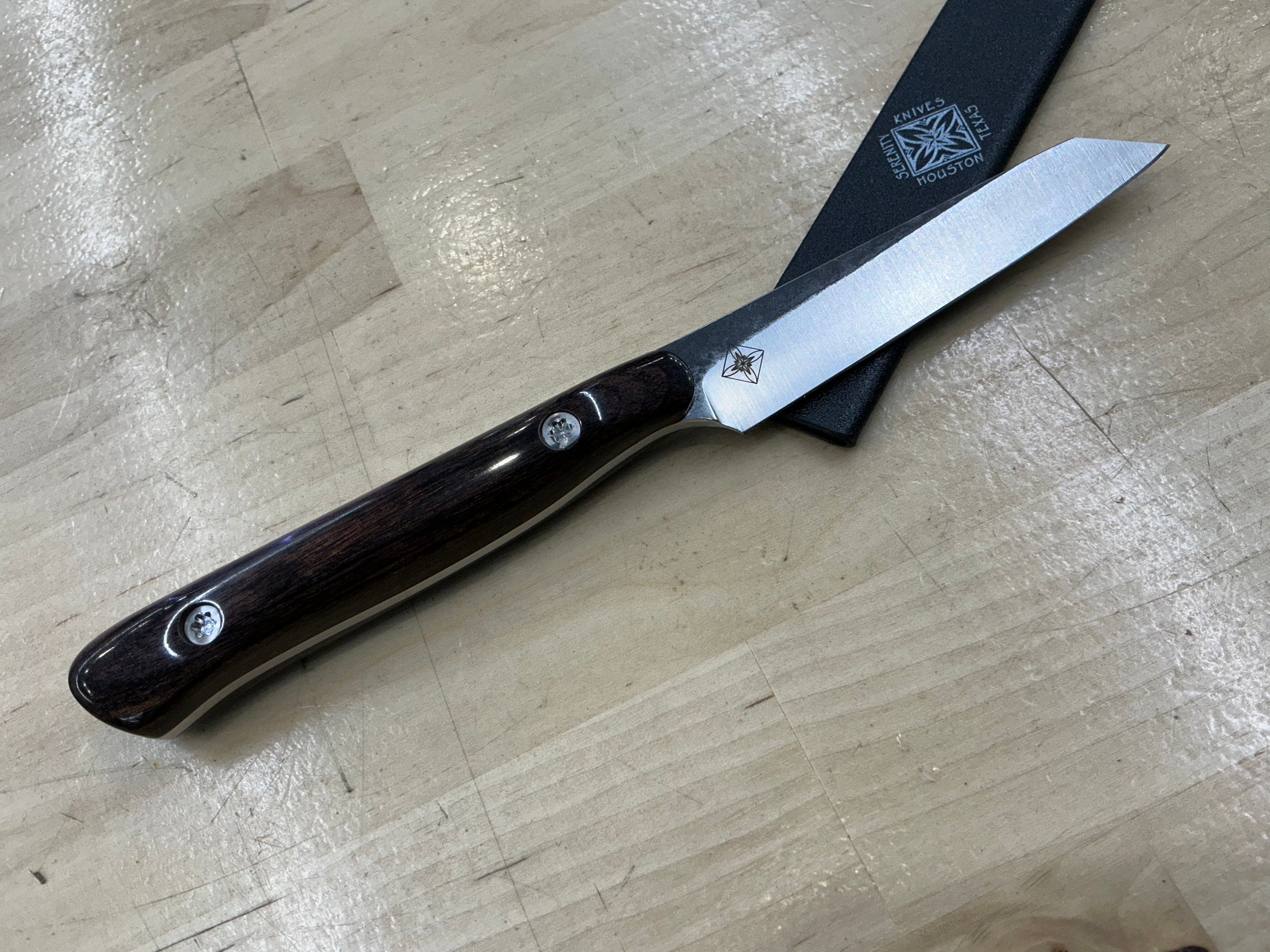 Short Walnut Paring Knife - CPM154 - Liberty Wood Handle