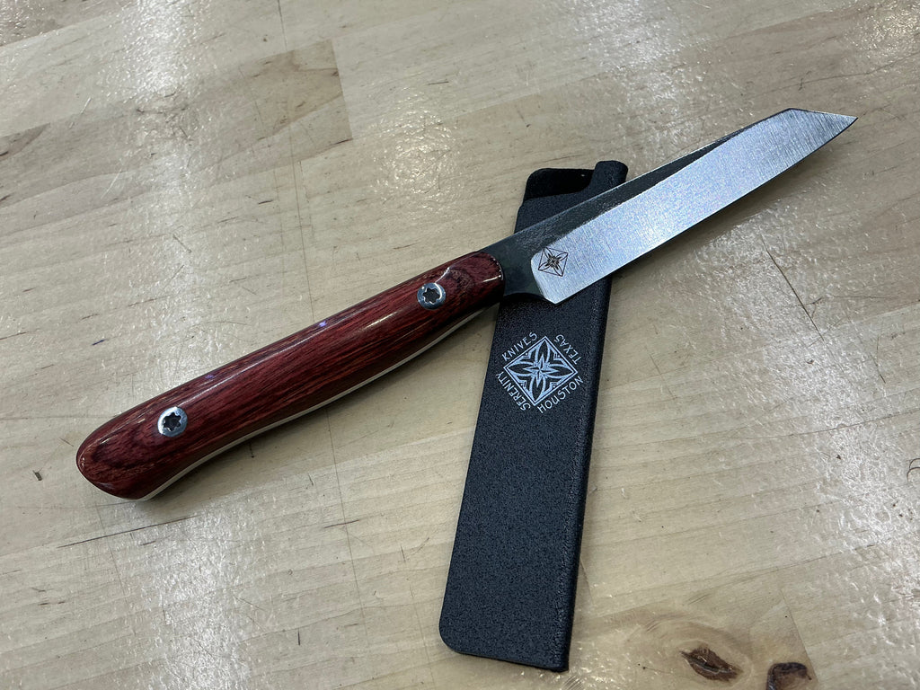 Rosewood Short Paring Knife - CPM154 - Liberty Wood Handle