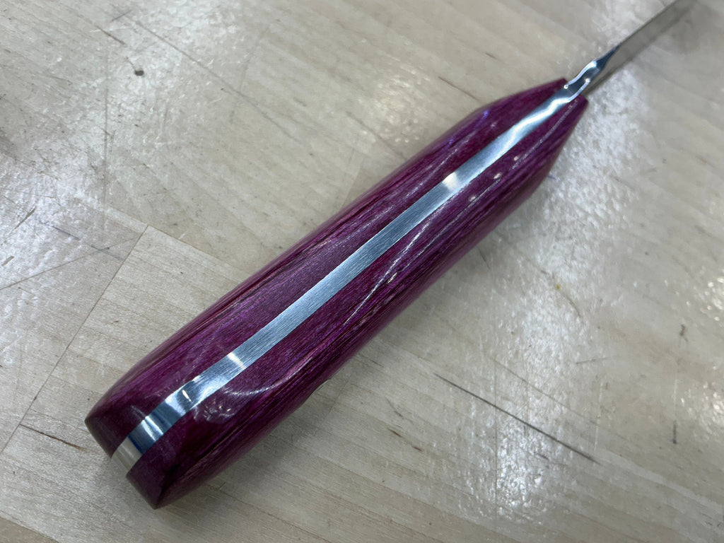 Long Fuschia Paring Knife - CPM154 - Liberty Wood Handle