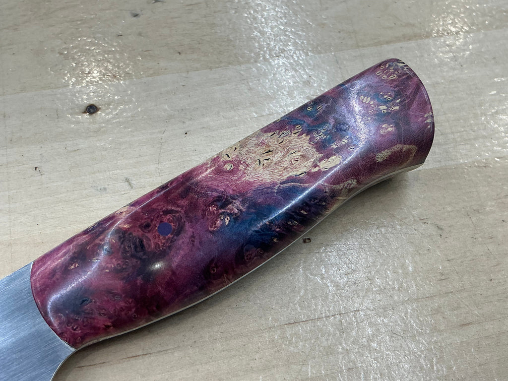 Steaksuki Knife - CPM154 - Purple Box Elder Burl