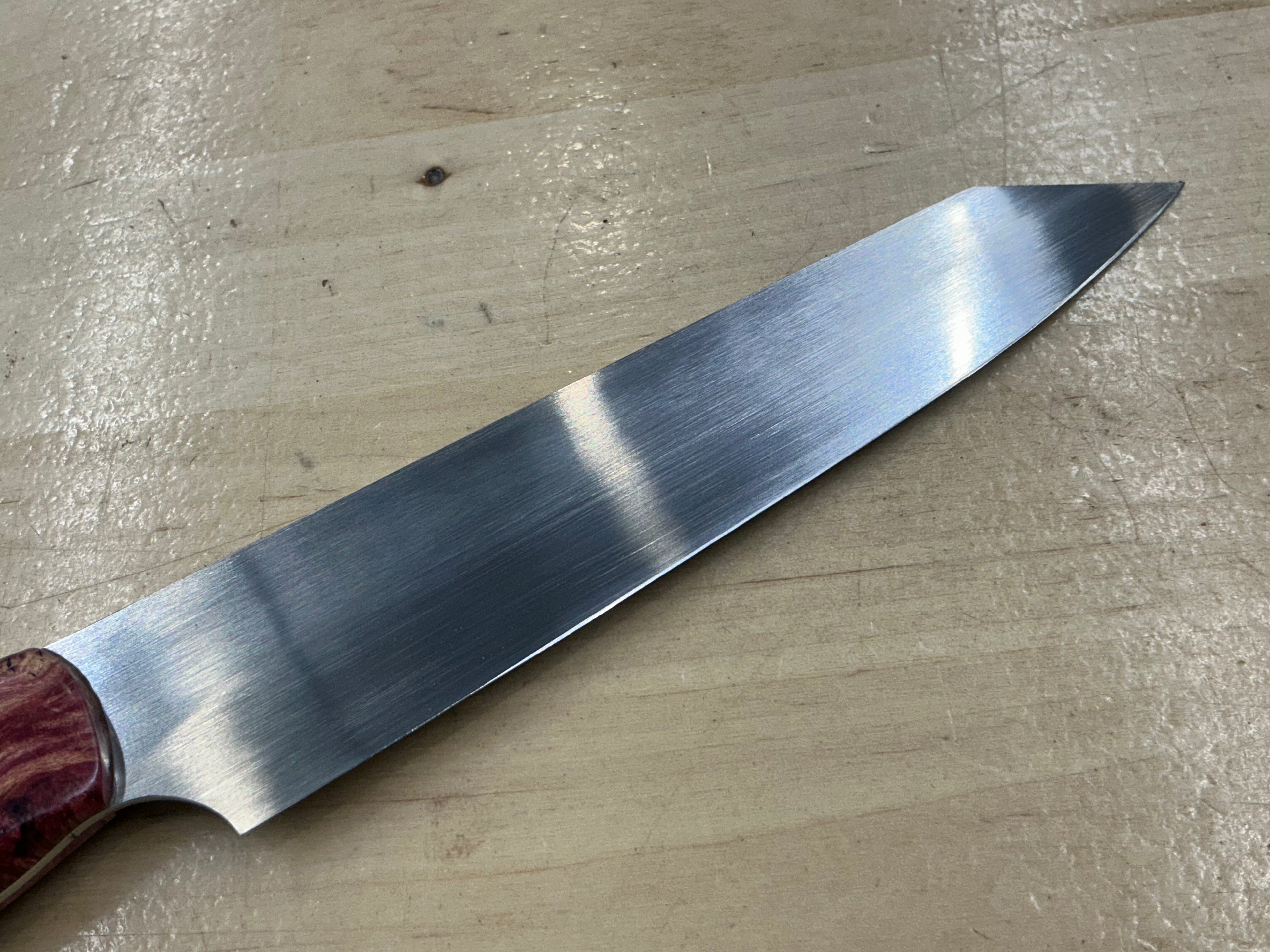 Steaksuki Knife - CPM154 - Purple Box Elder Burl