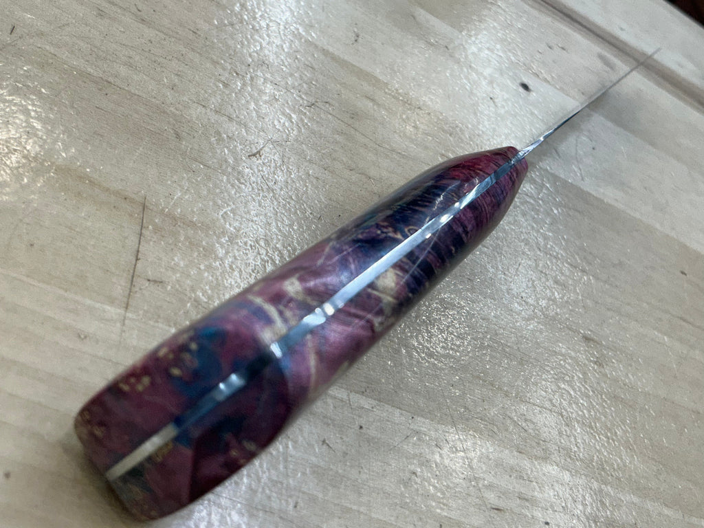 Steaksuki Knife - CPM154 - Purple Box Elder Burl