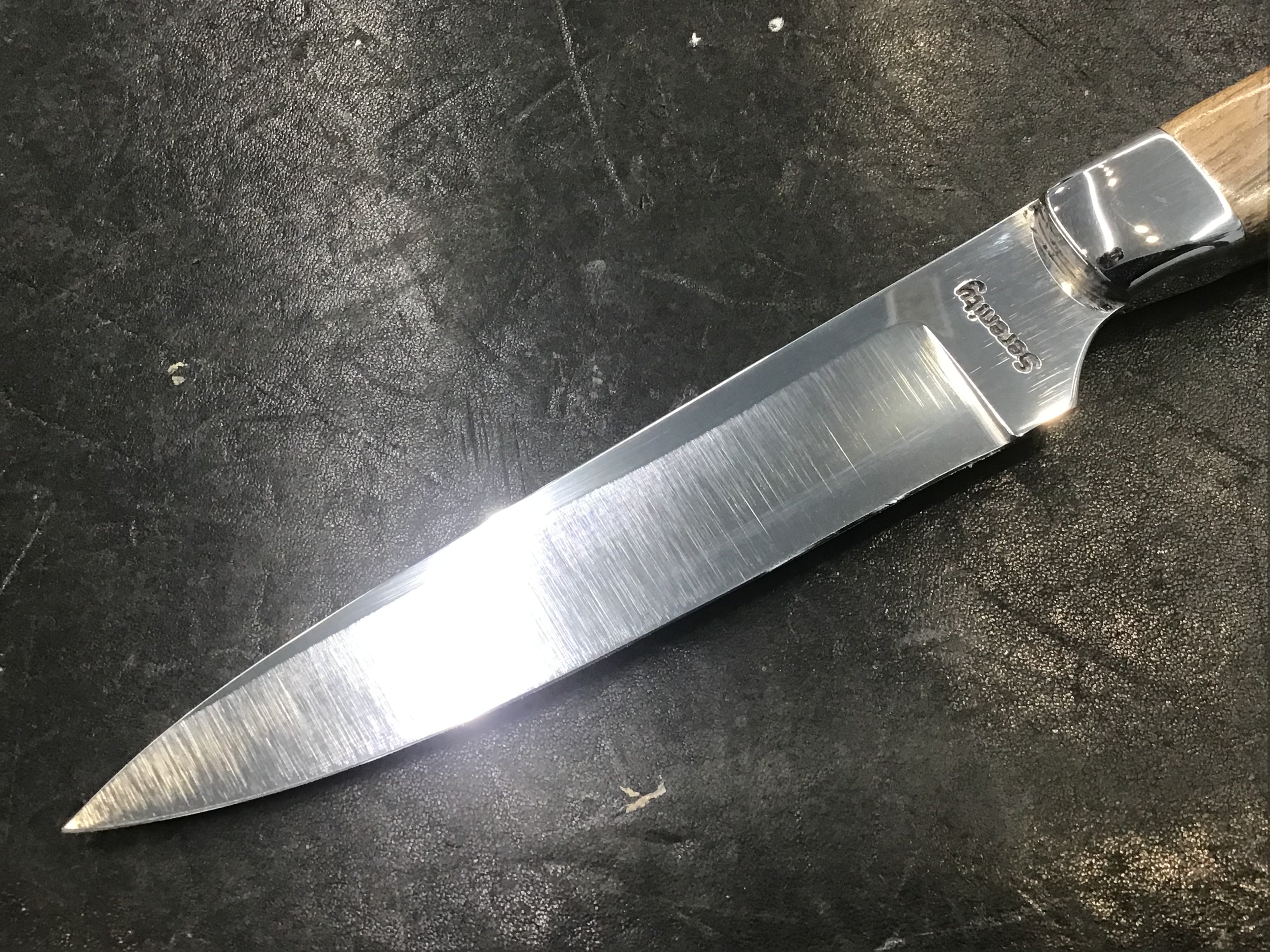 V - Series Paring Knife in CPM 154 - 304 SS Bolster & Texas Spalted Pecan