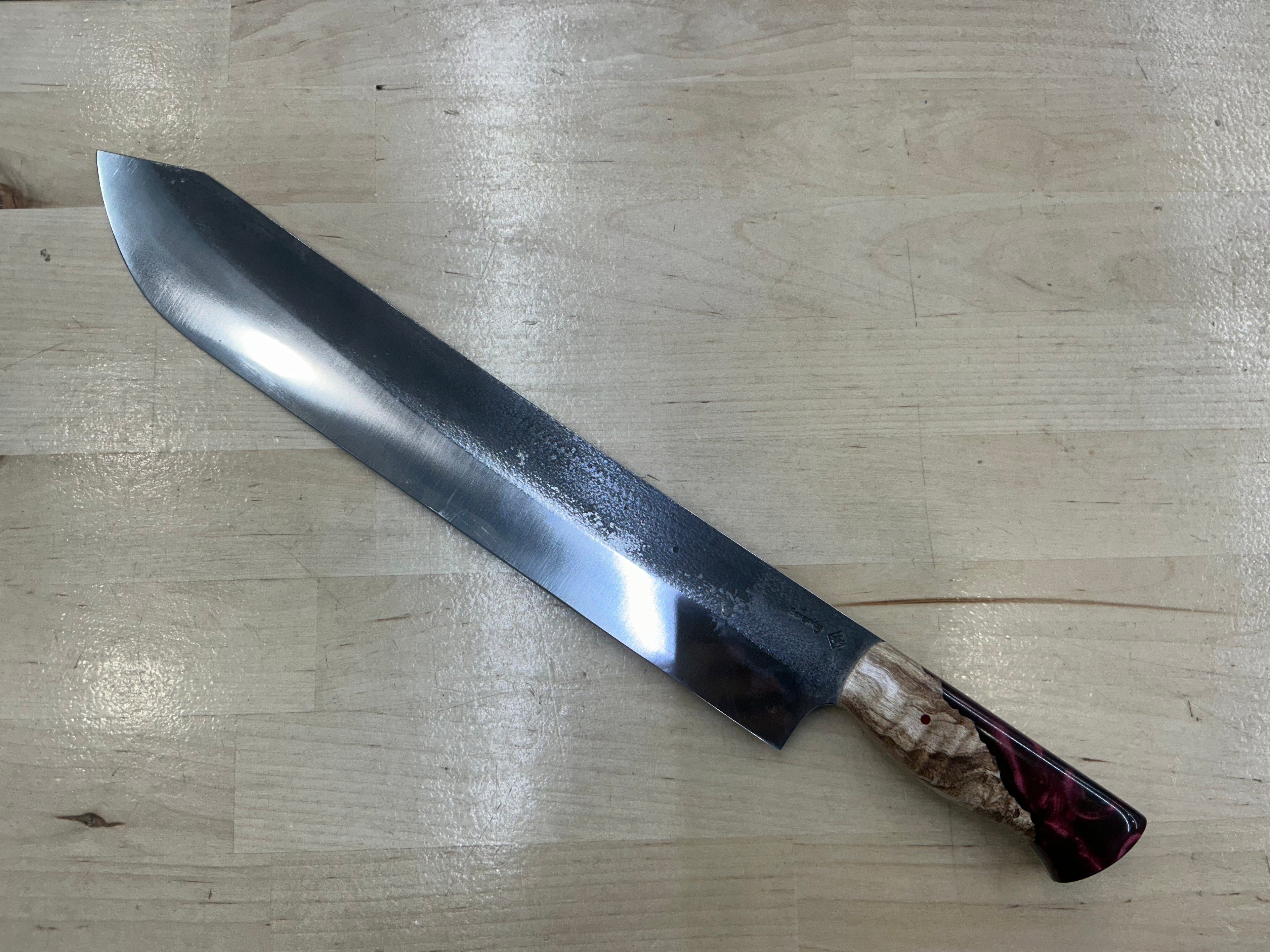 Maple Burl and Burgundy Resin Slicer