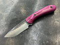 713 Utility Knife - CPM154 with Fuchsia Laminate Wood Handle