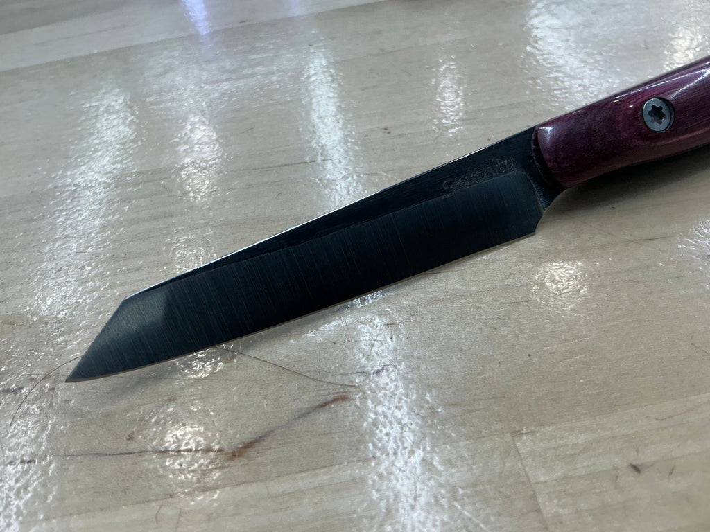 Fuschsia Short Paring Knife - CPM154 - Liberty Wood Handle