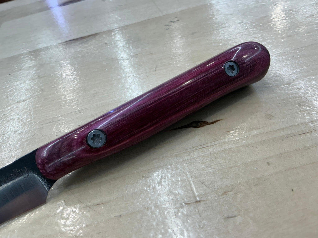 Fuschsia Short Paring Knife - CPM154 - Liberty Wood Handle