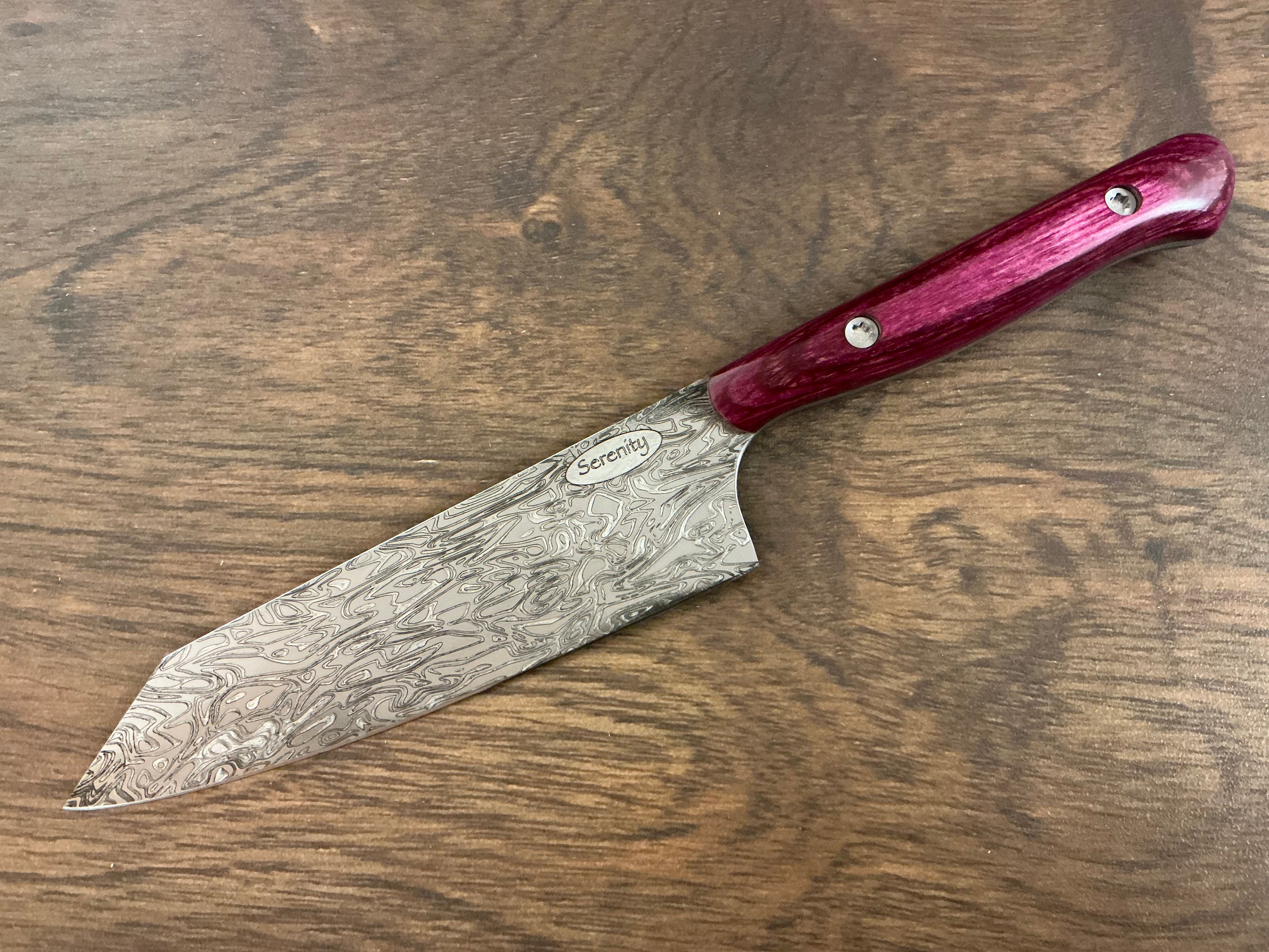 Fuchsia Petty Knife - CPM154 - Laminated Wood Handle
