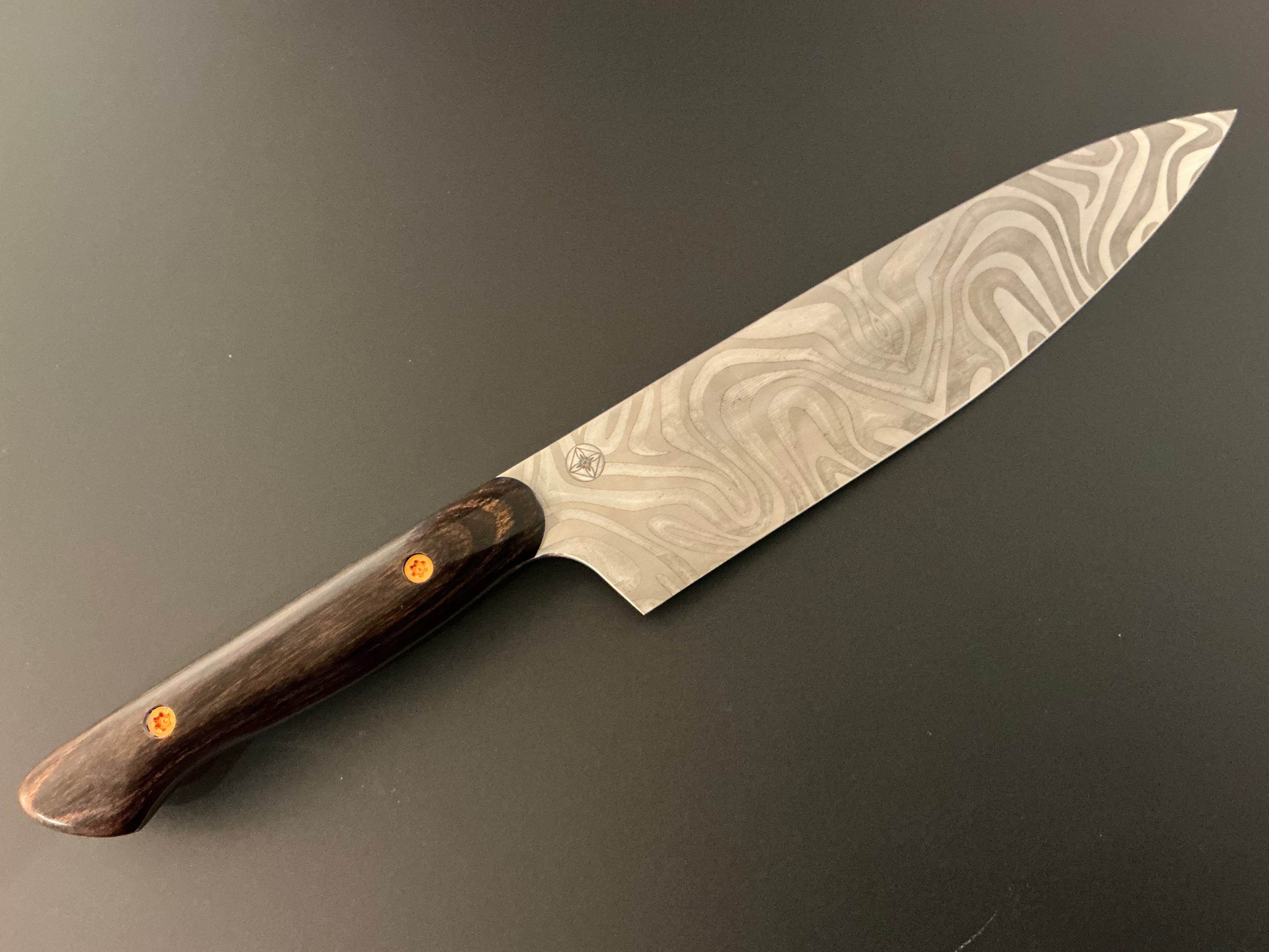 Swirlie Walnut Gyuto - CPM154 - Liberty Wood Handle