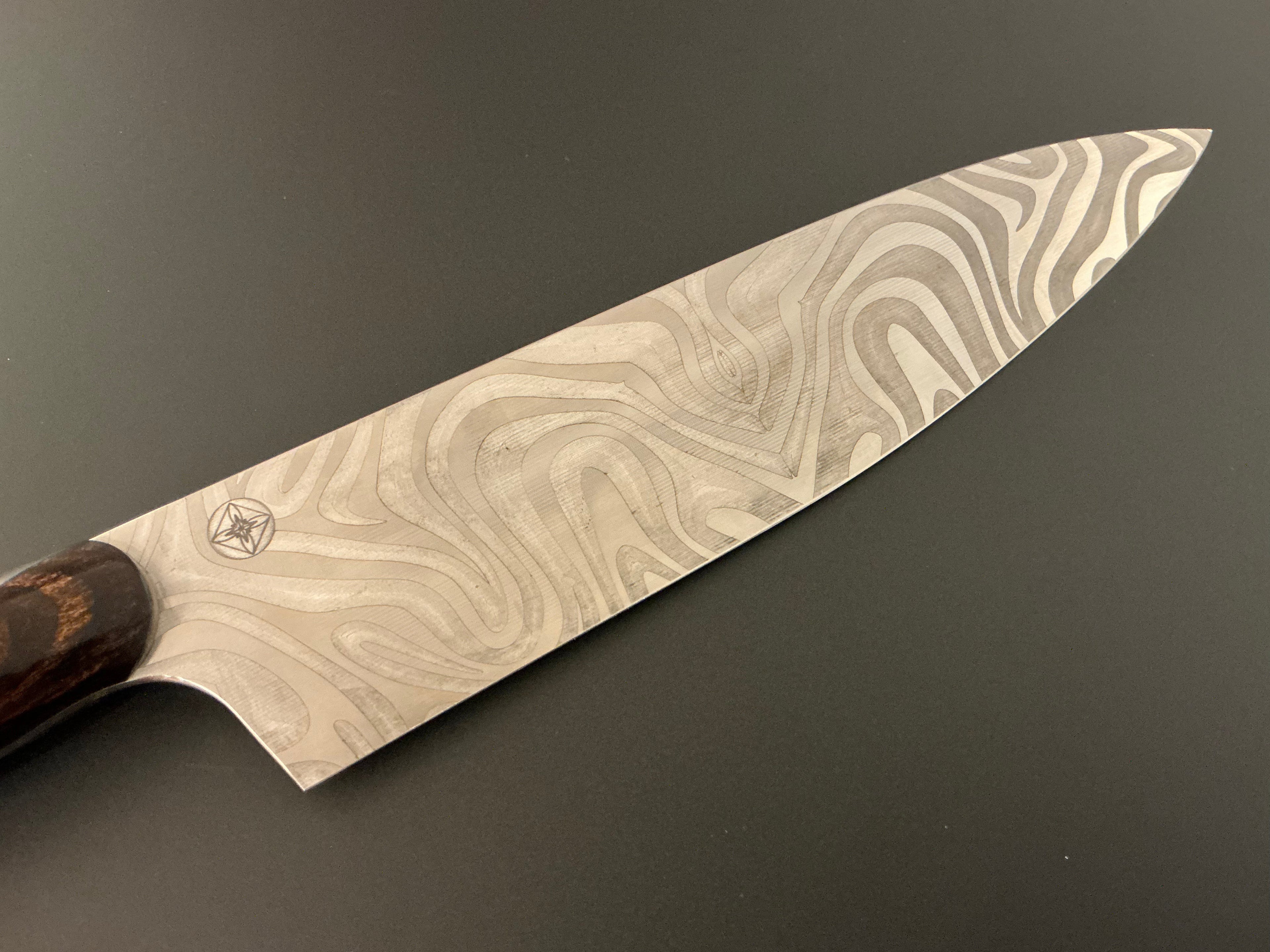 Swirlie Walnut Gyuto - CPM154 - Liberty Wood Handle