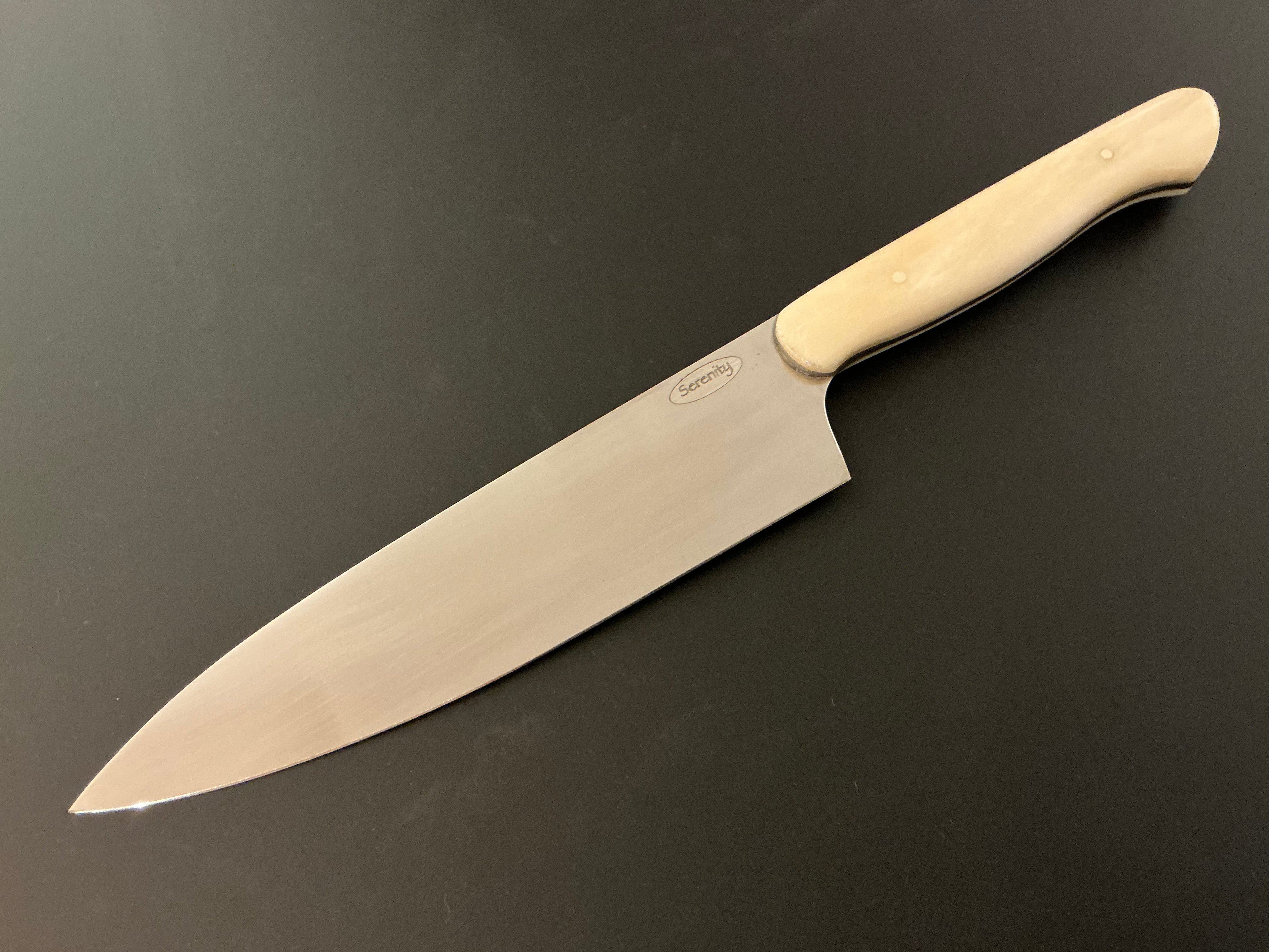 White Gyuto - CPM154 - Camel Bone Handle
