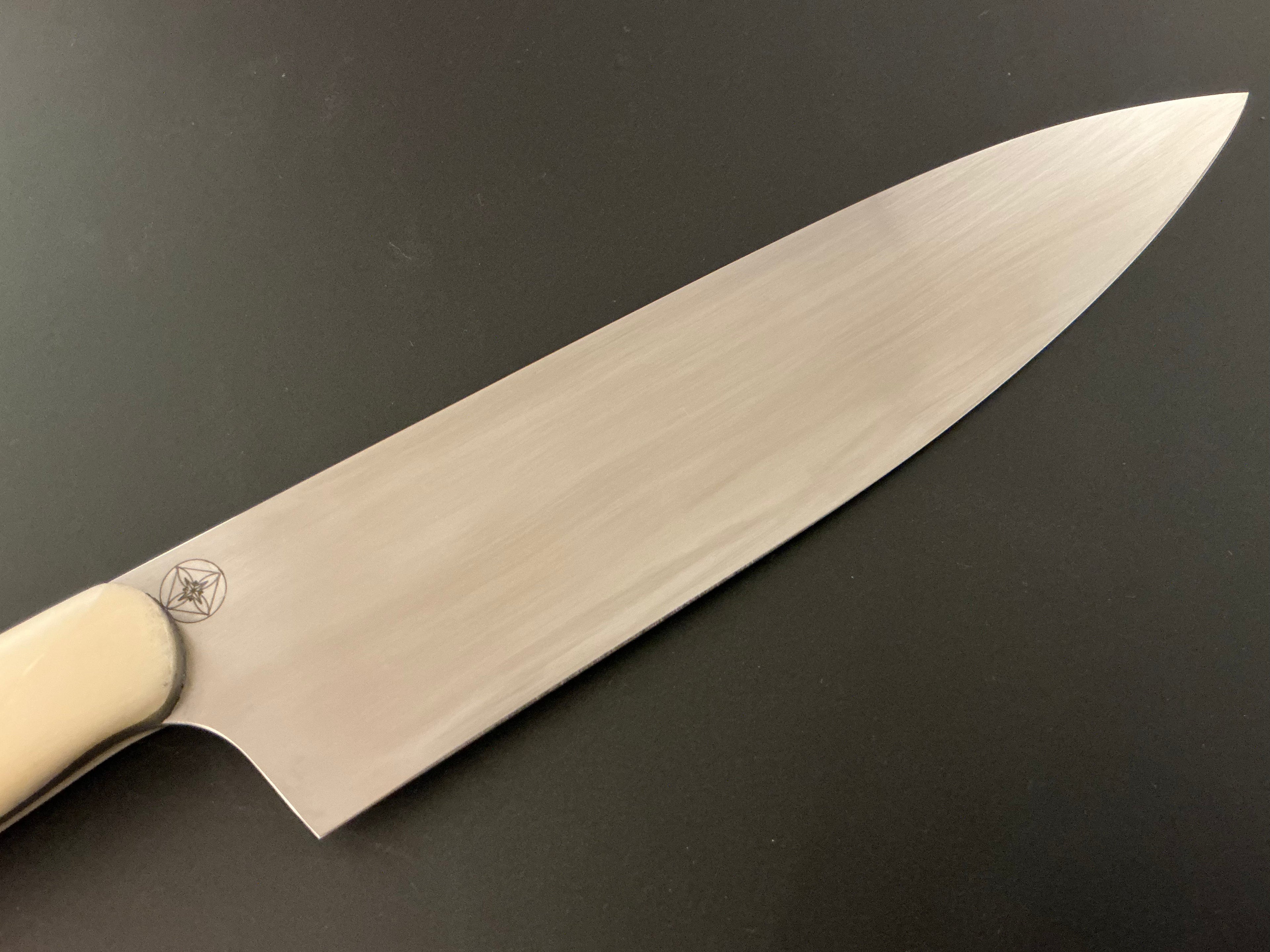 White Gyuto - CPM154 - Camel Bone Handle