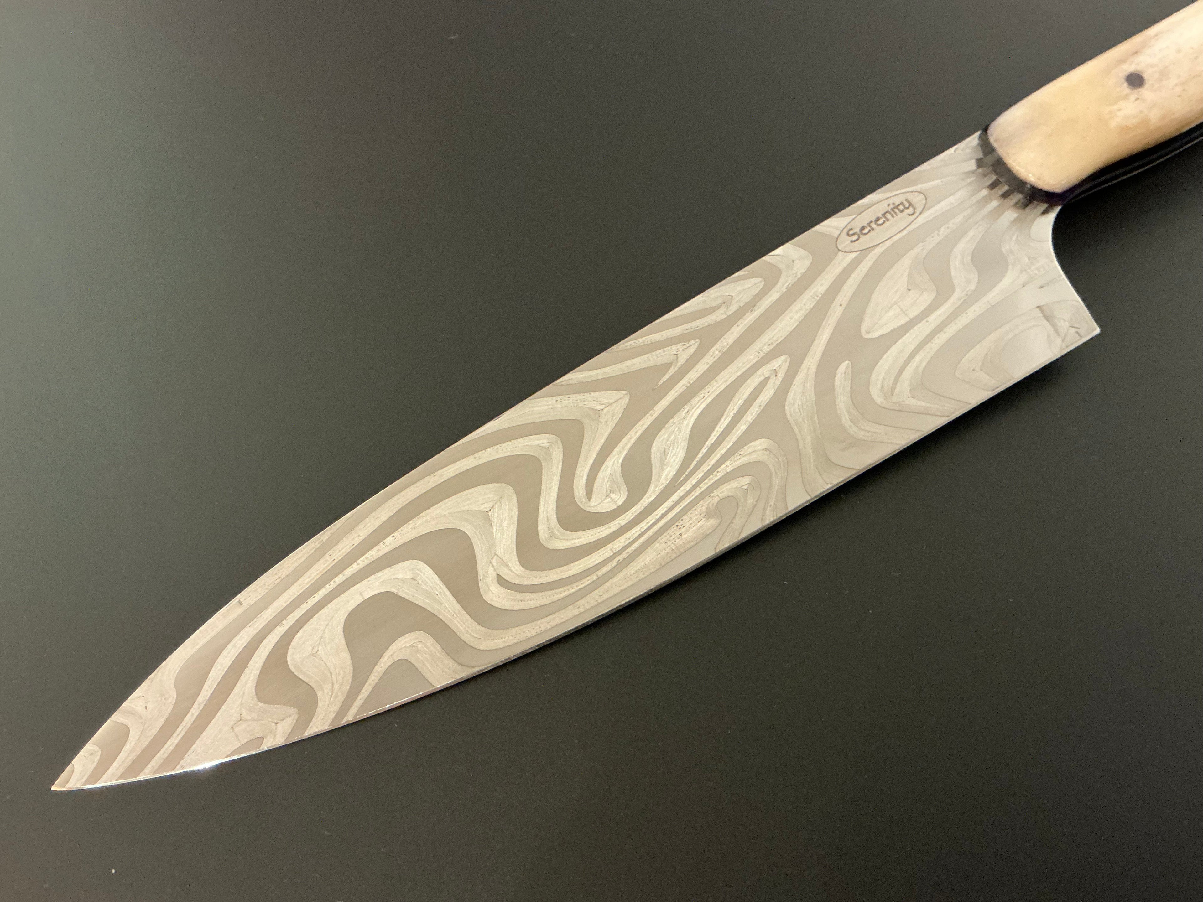 Purple Gyuto - CPM154 - Camel Bone Handle