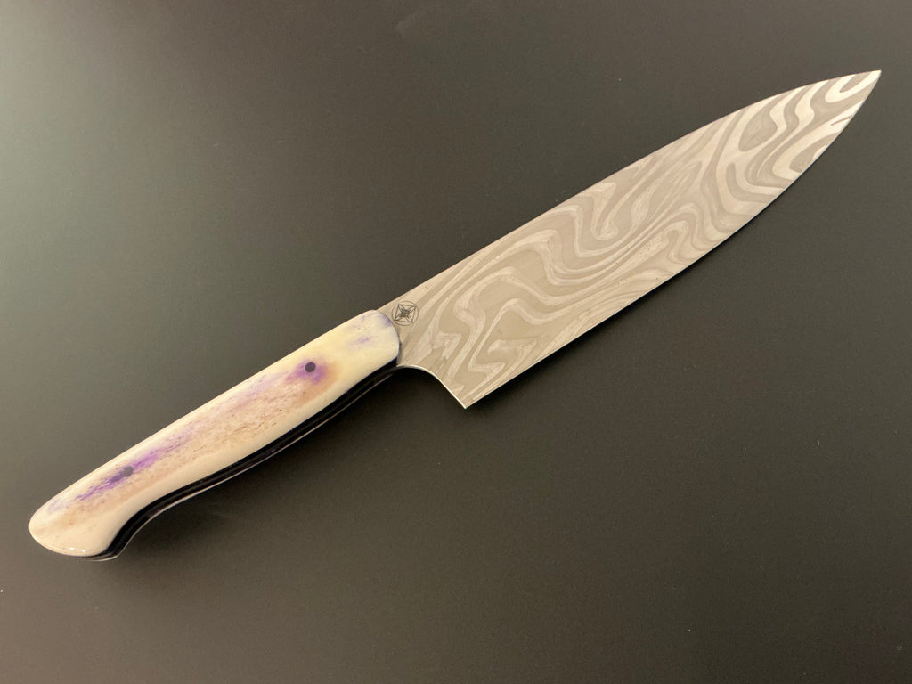 Purple Gyuto - CPM154 - Camel Bone Handle