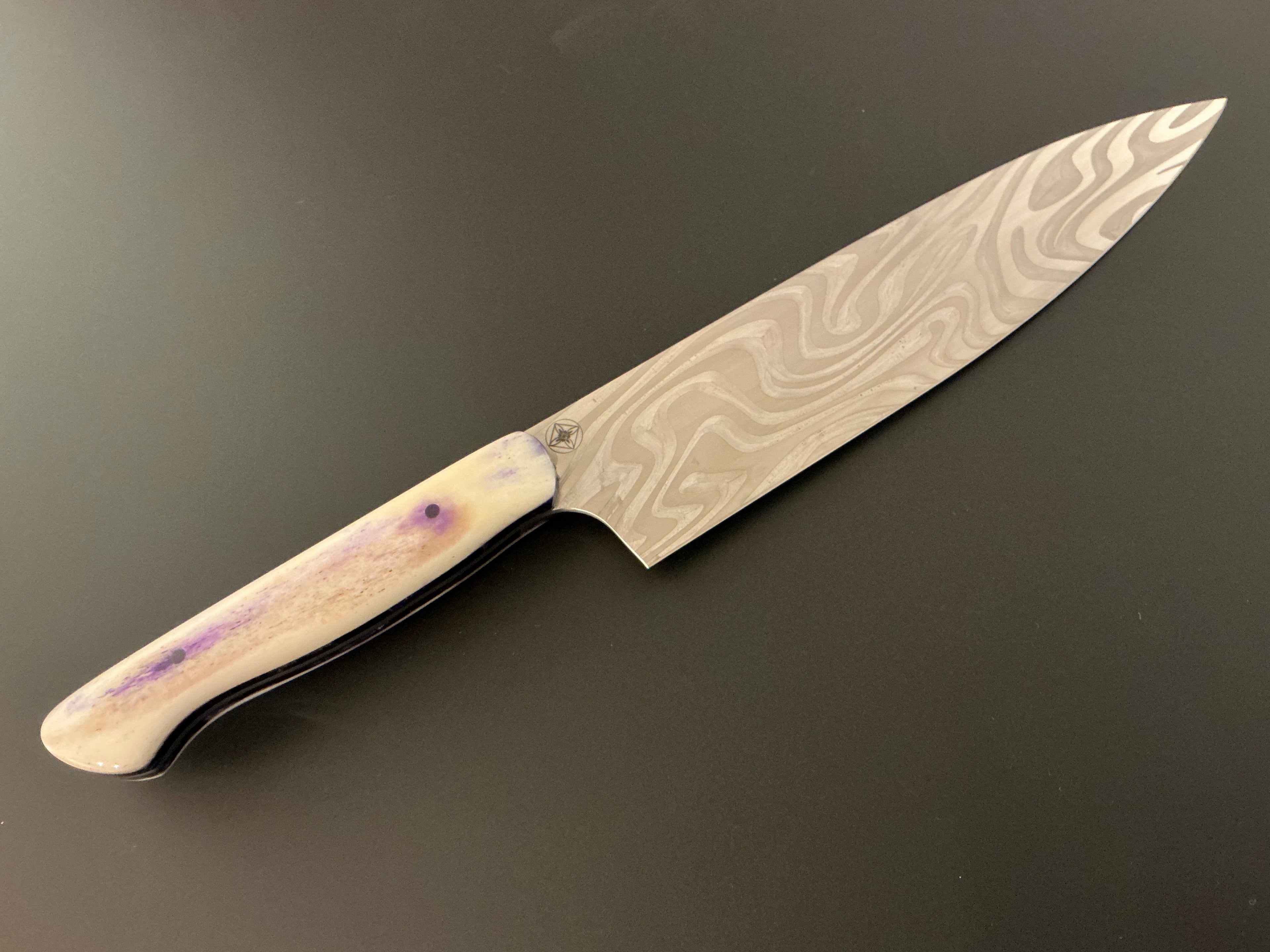 Purple Gyuto - CPM154 - Camel Bone Handle