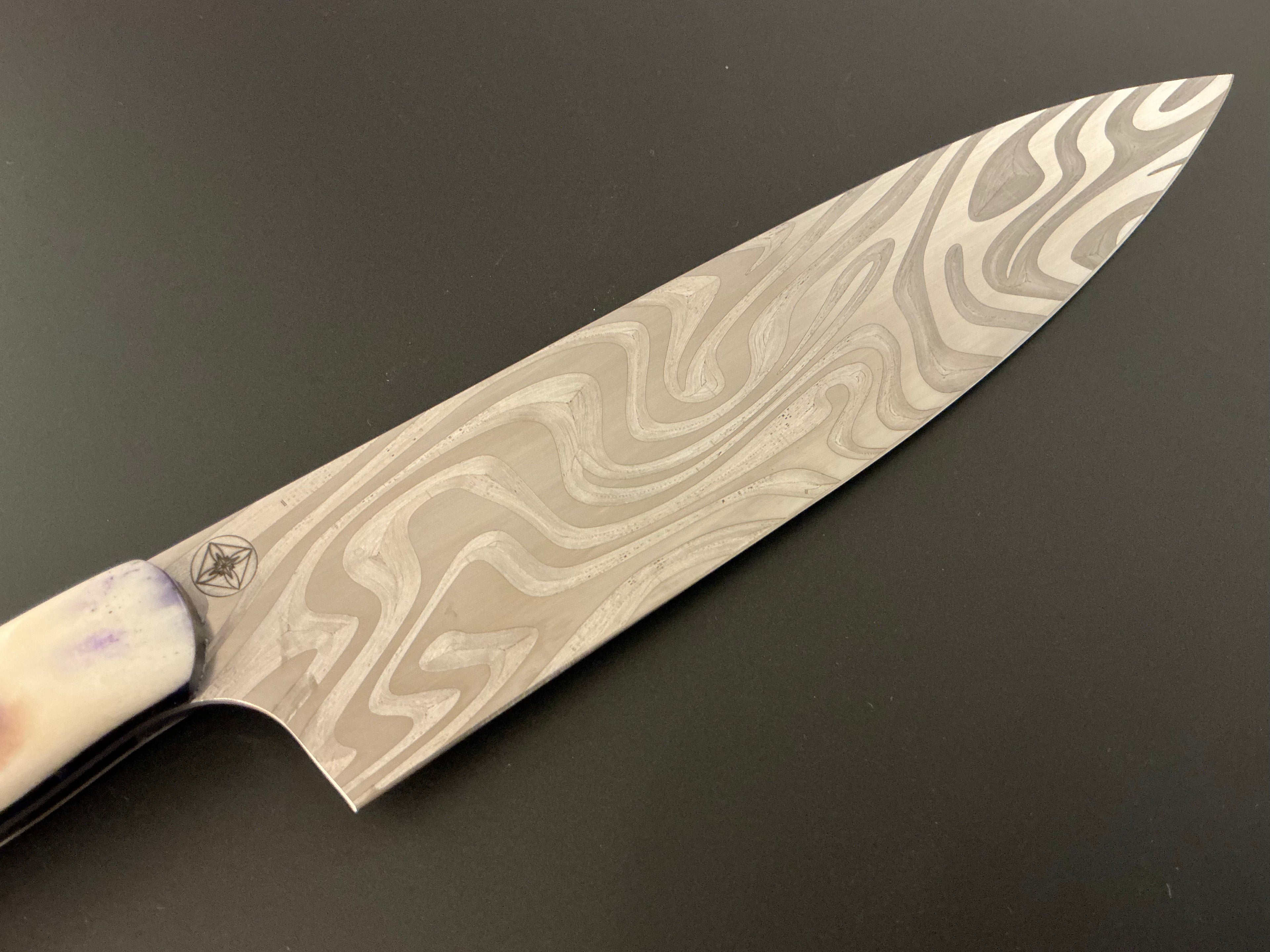 Purple Gyuto - CPM154 - Camel Bone Handle