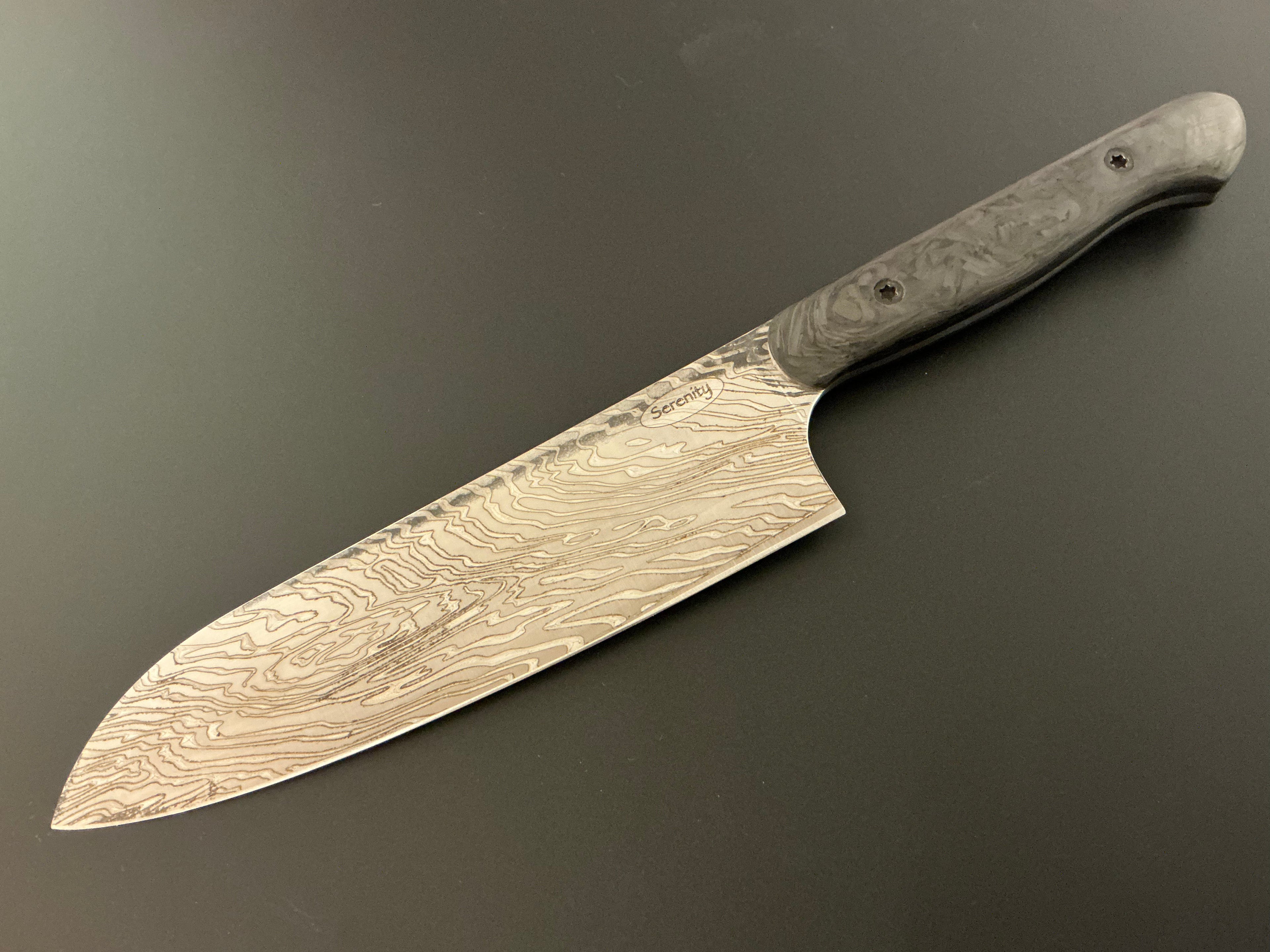 Carbon Fiber Lazmascus Santoku - CPM154