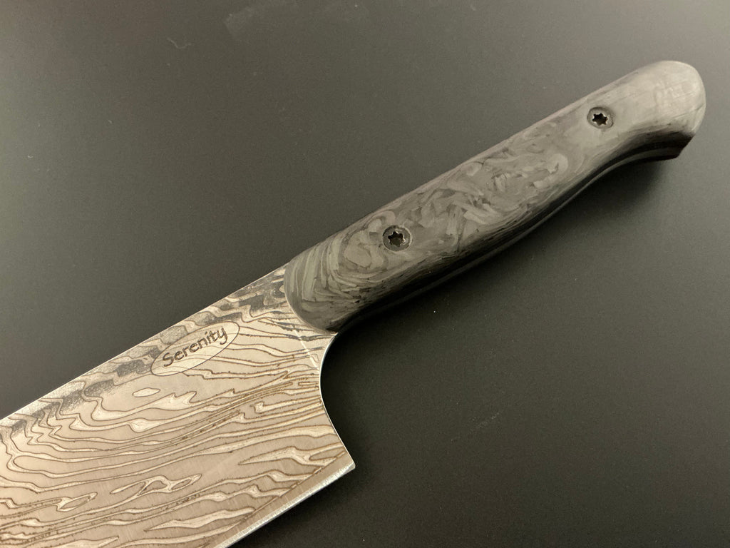 Carbon Fiber Lazmascus Santoku - CPM154