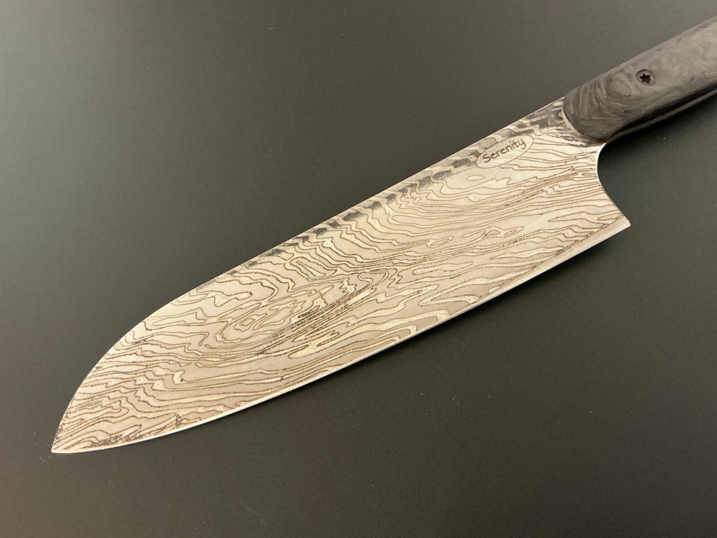 Carbon Fiber Lazmascus Santoku - CPM154