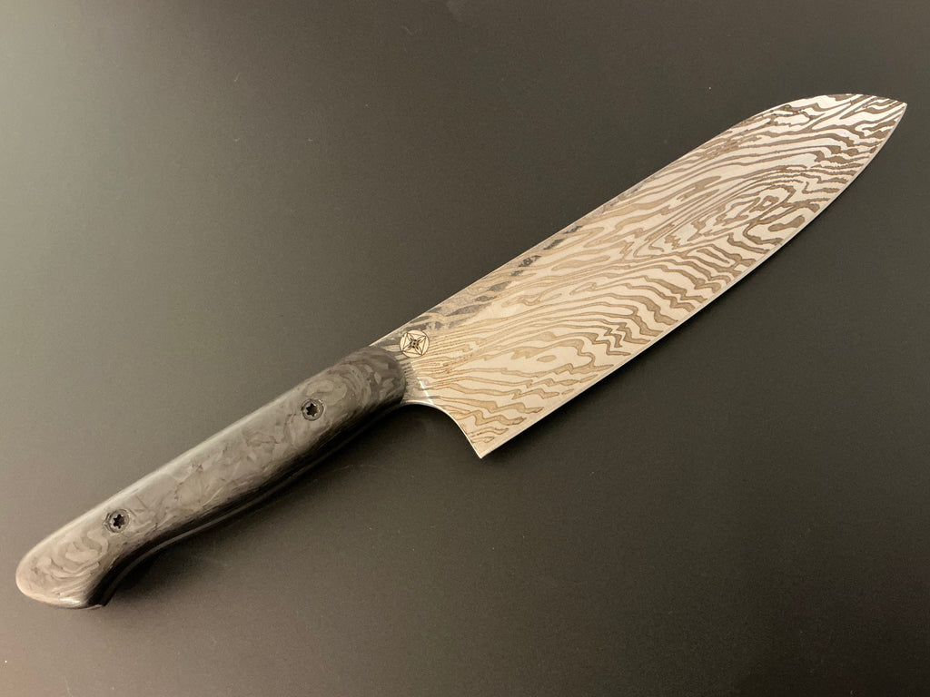 Carbon Fiber Lazmascus Santoku - CPM154