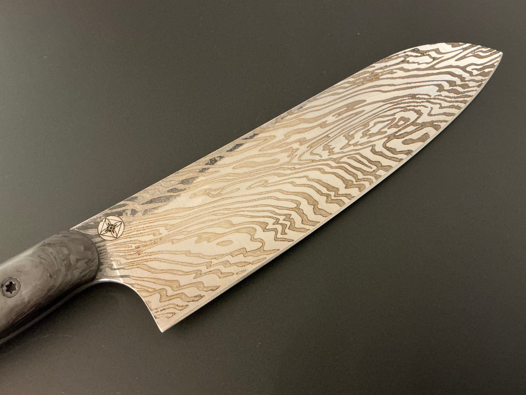 Carbon Fiber Lazmascus Santoku - CPM154