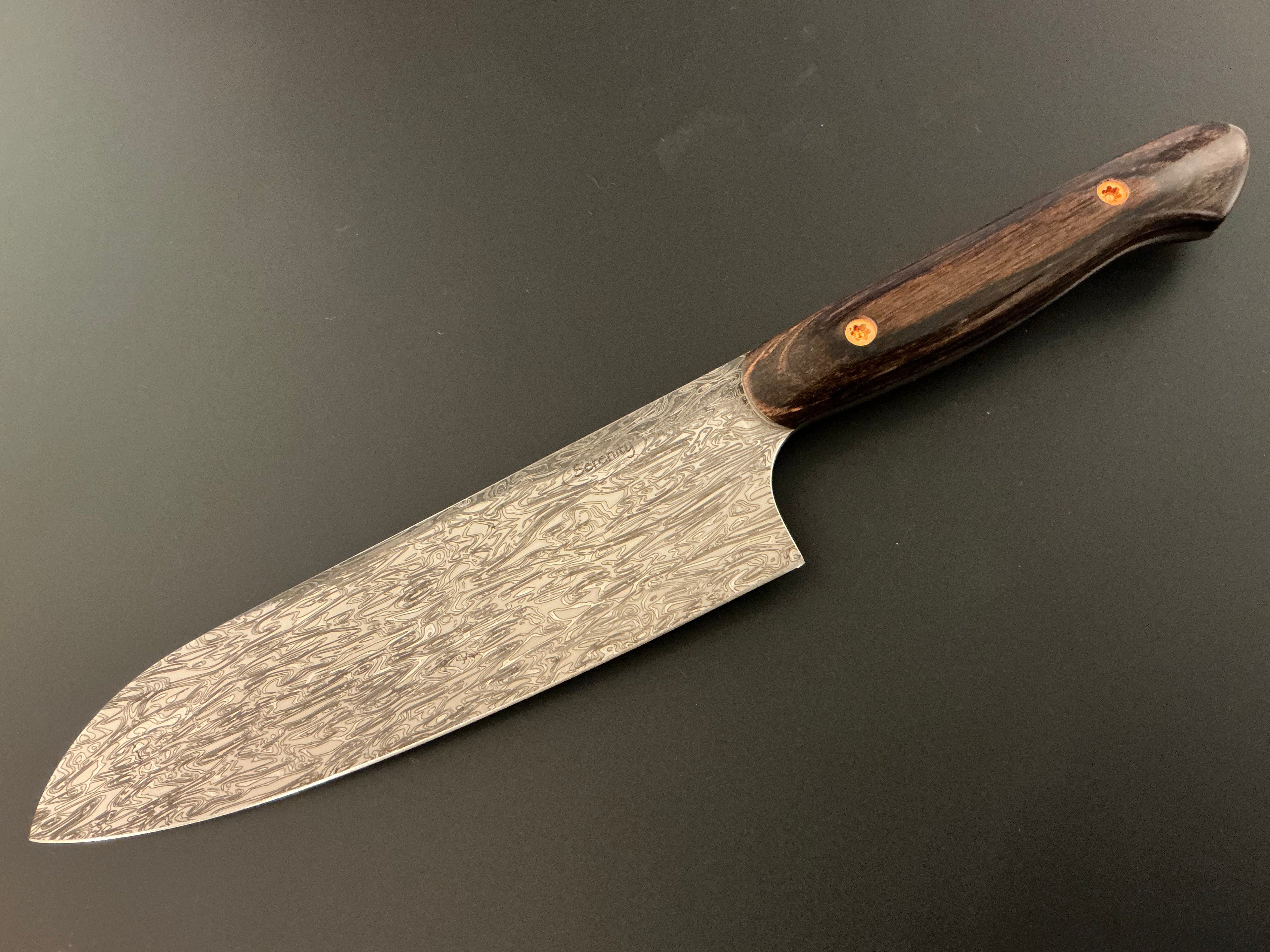 Walnut Lazmascus Santoku - CPM154 - Liberty Wood Handle