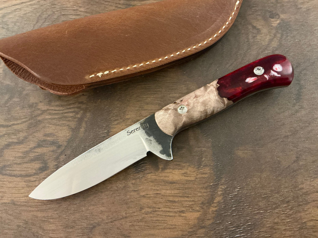 American Heritage Utility Knife - CPM154 with Resin & Wood  Hybrid Handle