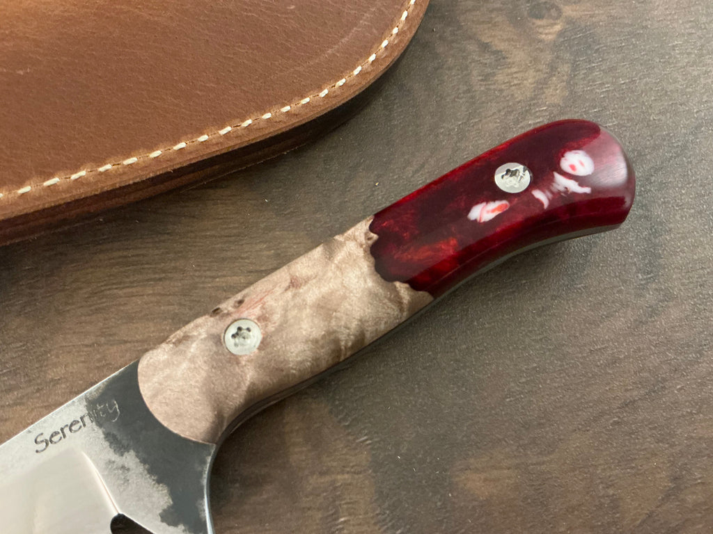 American Heritage Utility Knife - CPM154 with Resin & Wood  Hybrid Handle