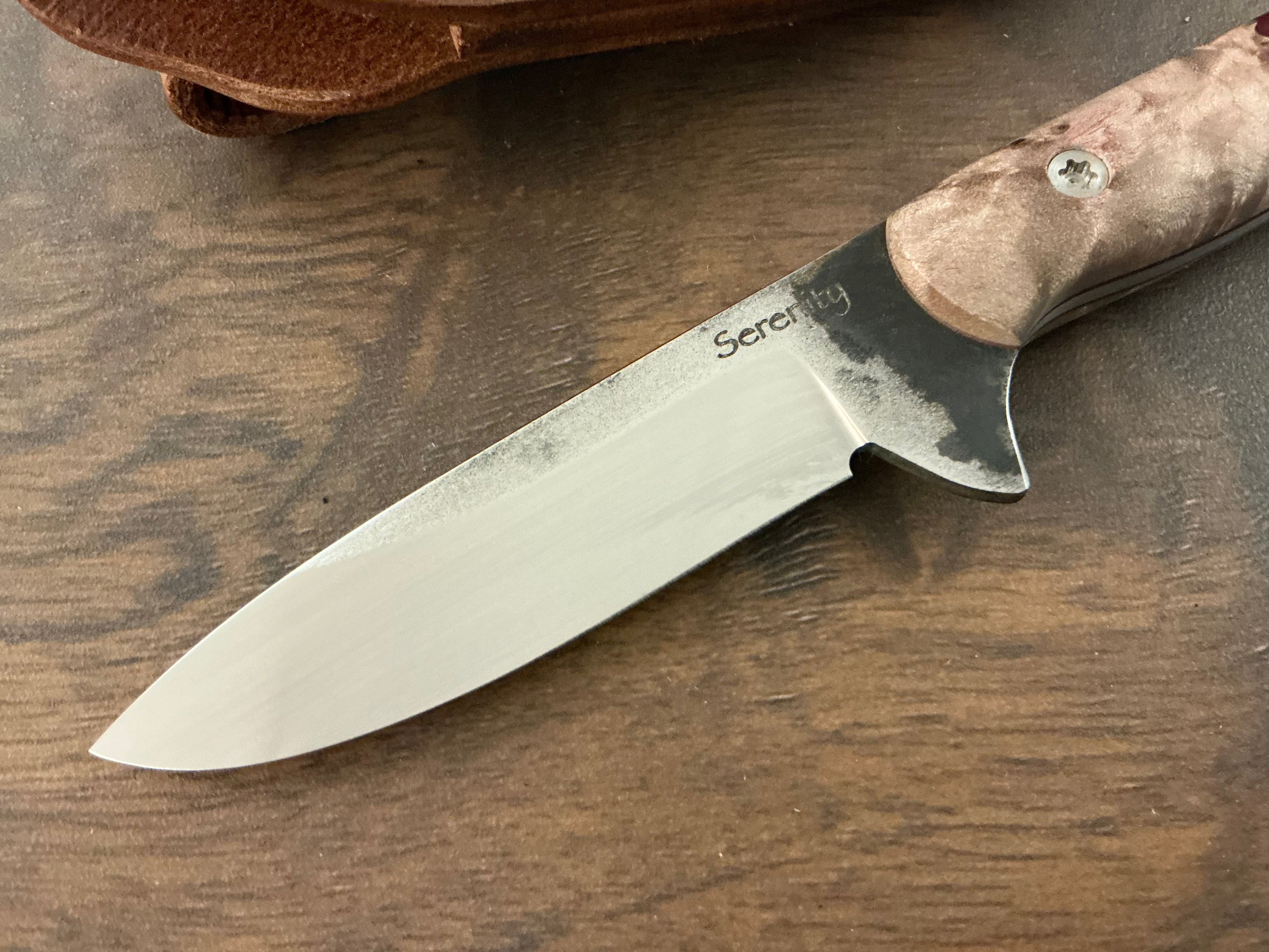 American Heritage Utility Knife - CPM154 with Resin & Wood  Hybrid Handle