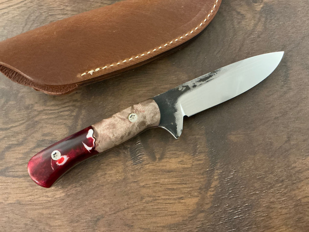 American Heritage Utility Knife - CPM154 with Resin & Wood  Hybrid Handle