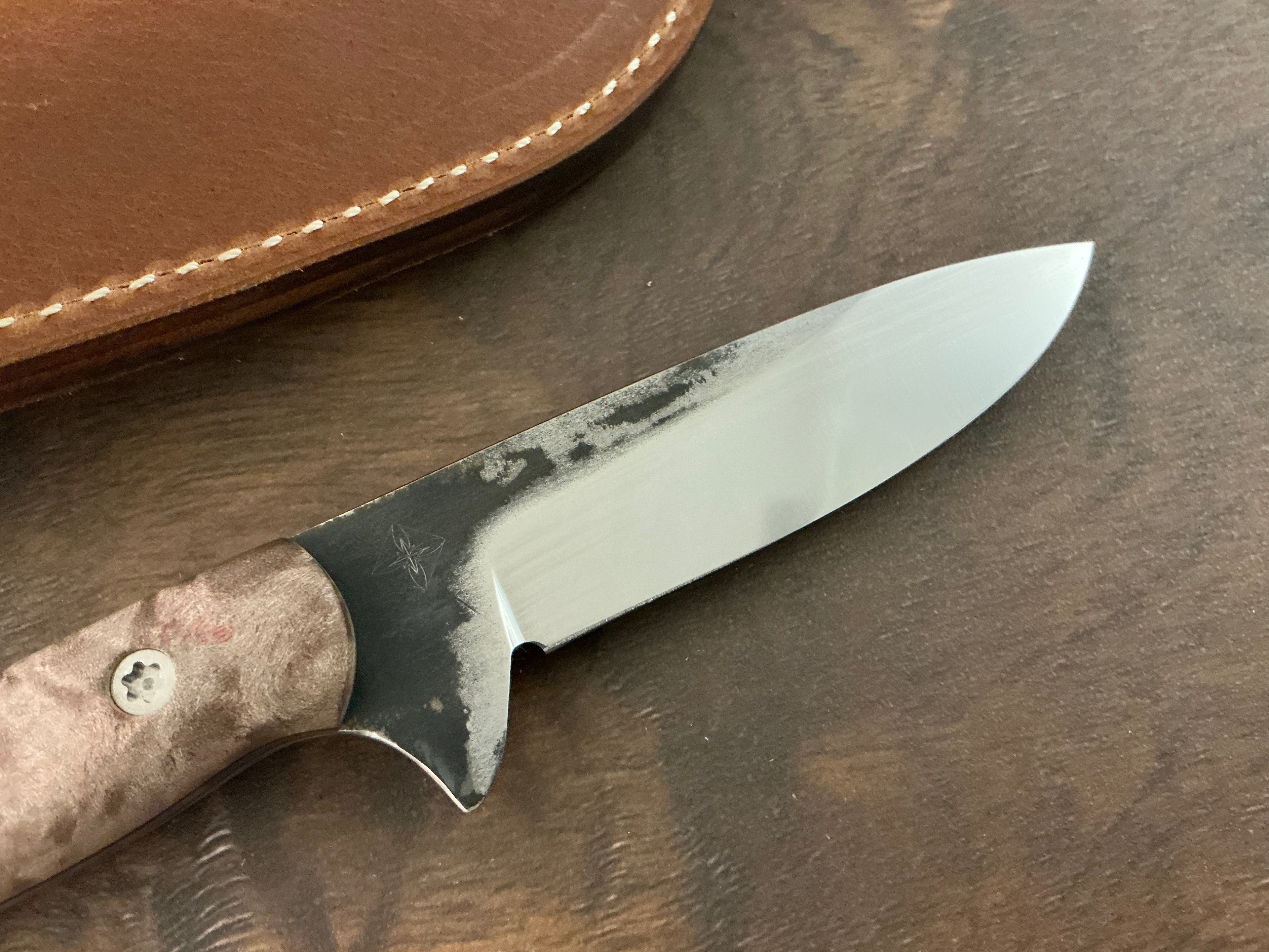 American Heritage Utility Knife - CPM154 with Resin & Wood  Hybrid Handle