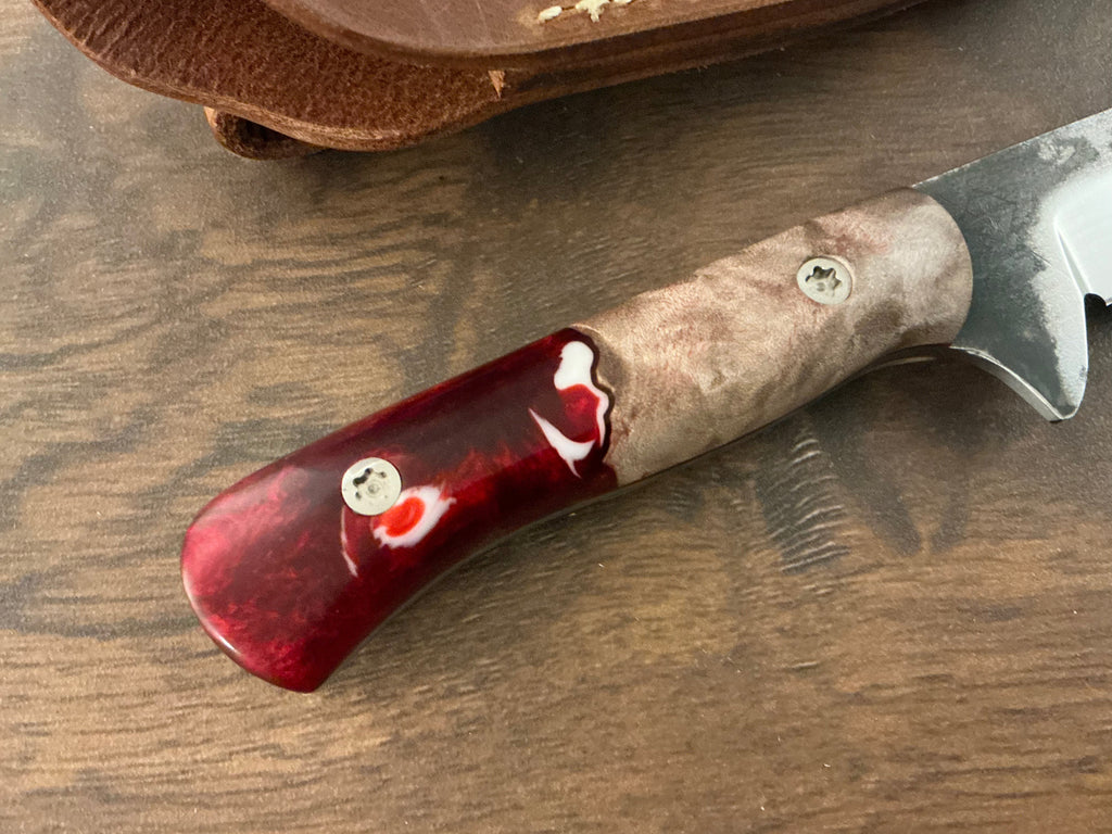 American Heritage Utility Knife - CPM154 with Resin & Wood  Hybrid Handle